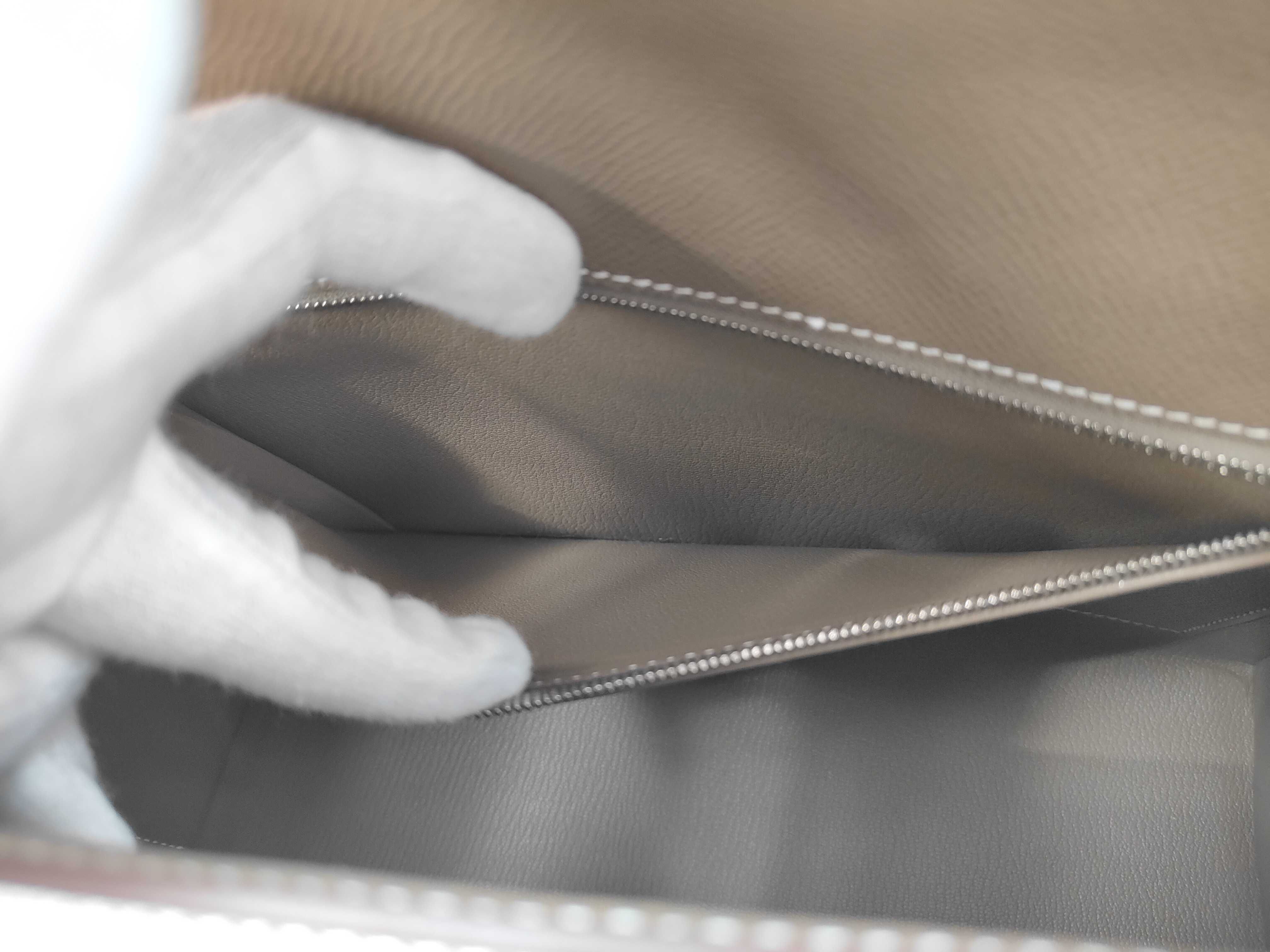 Kelly 28 Handbag, Gray, Silver Hardware, B Stamp — view 12