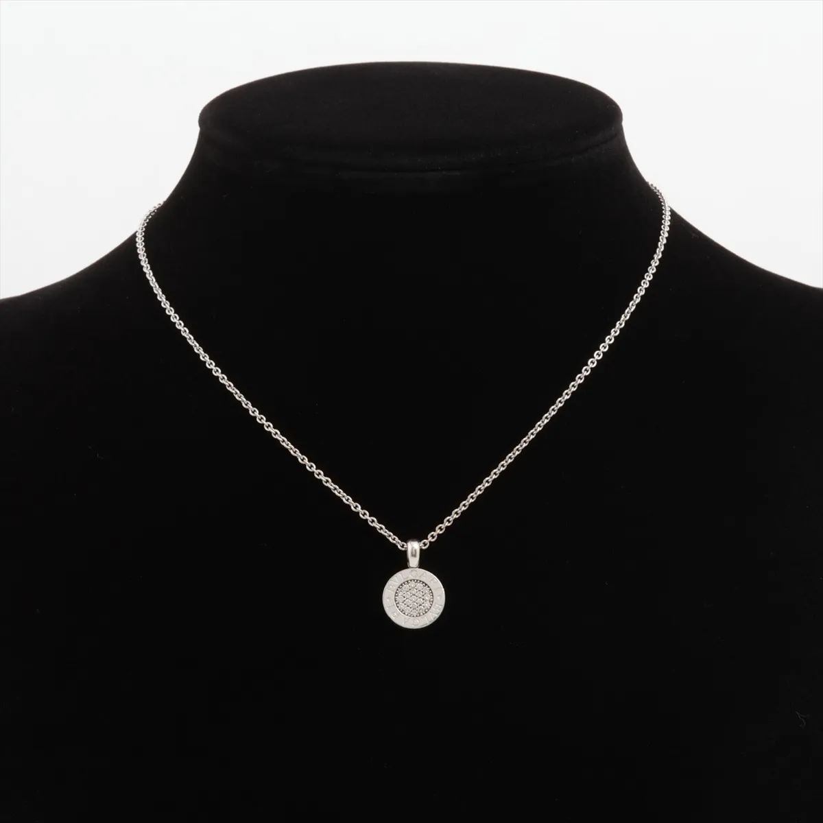 Pave Diamond Necklace 750 (WG) 10.3g Plating peeling — view 5