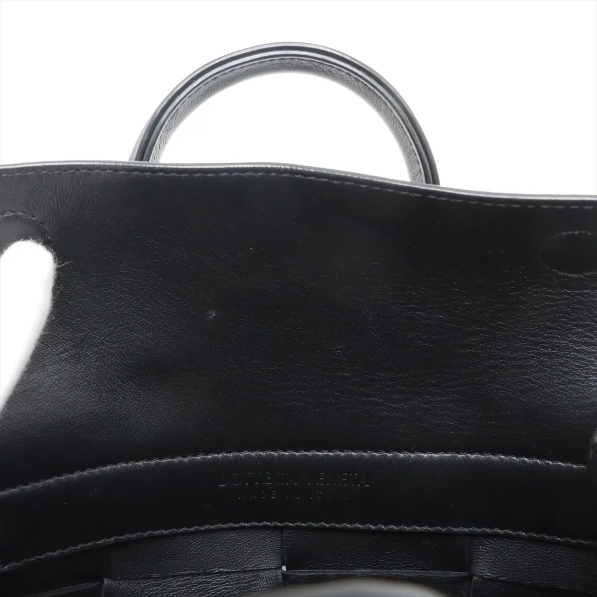 Maxi Intrecciato Mini East West Arco Leather 2WAY Handbag Black — view 10