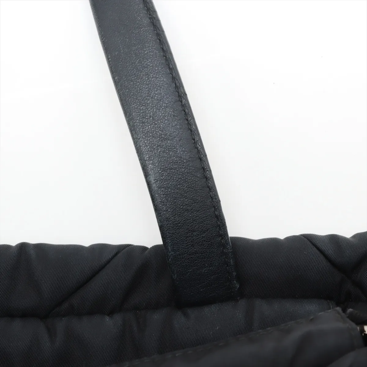 Tessuto Quilted Nylon x Leather 2WAY Handbag Black — view 13