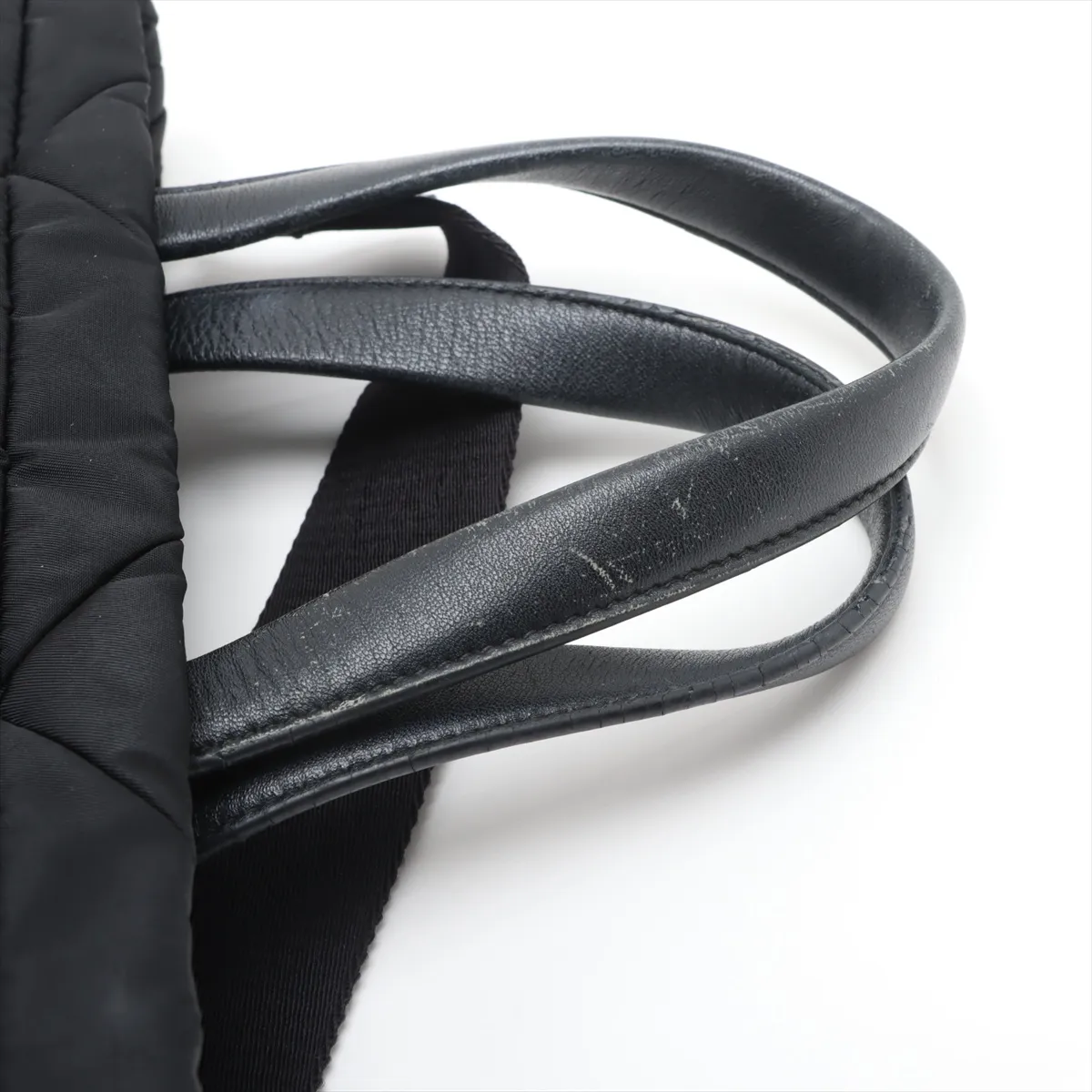 Tessuto Quilted Nylon x Leather 2WAY Handbag Black — view 14