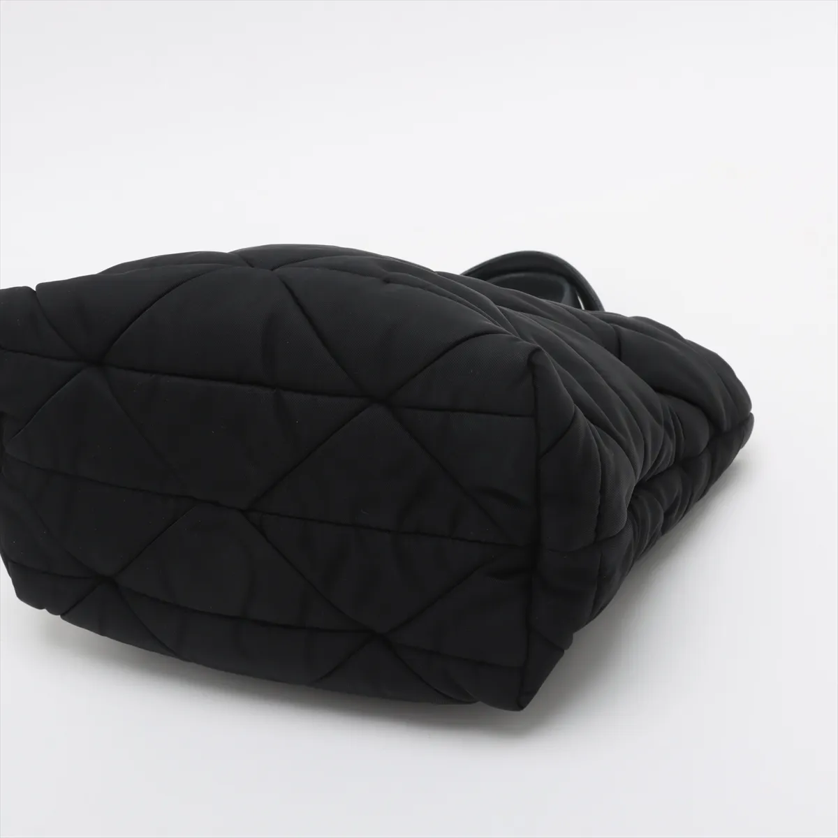 Tessuto Quilted Nylon x Leather 2WAY Handbag Black — view 3