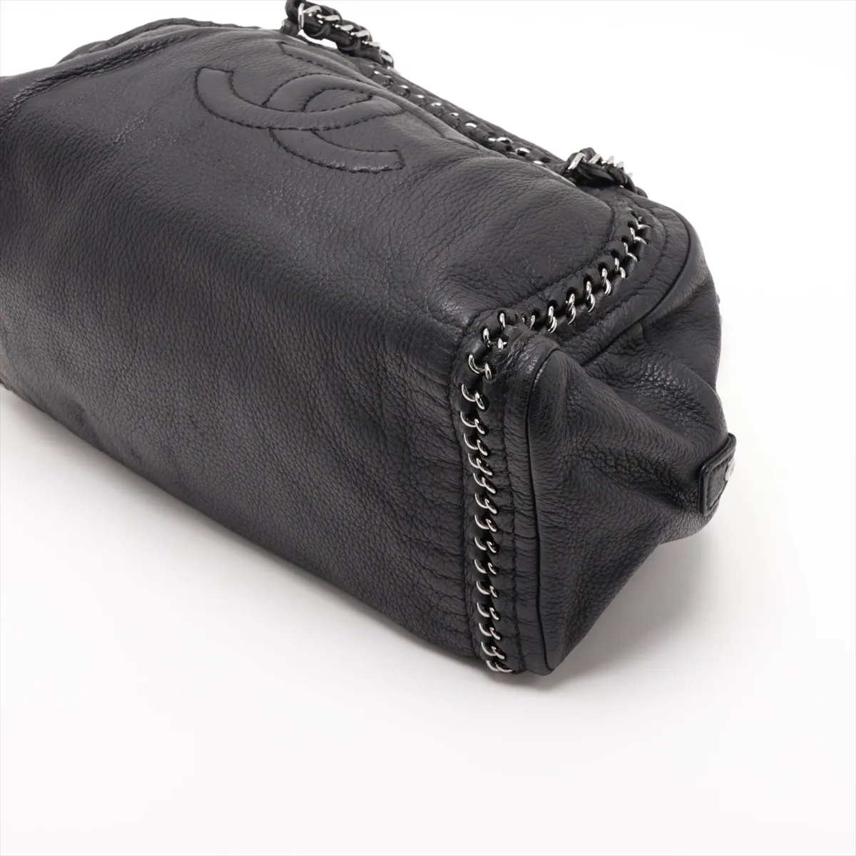 Luxury Line Leather Handbag, Black with Silver Hardware, Item Number 12782510, Series 12 — view 3