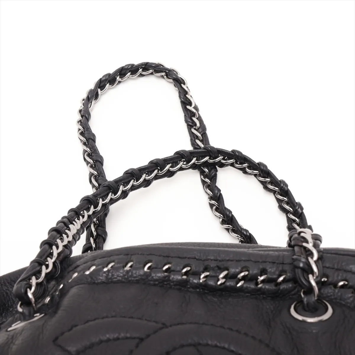 Luxury Line Leather Handbag, Black with Silver Hardware, Item Number 12782510, Series 12 — view 6