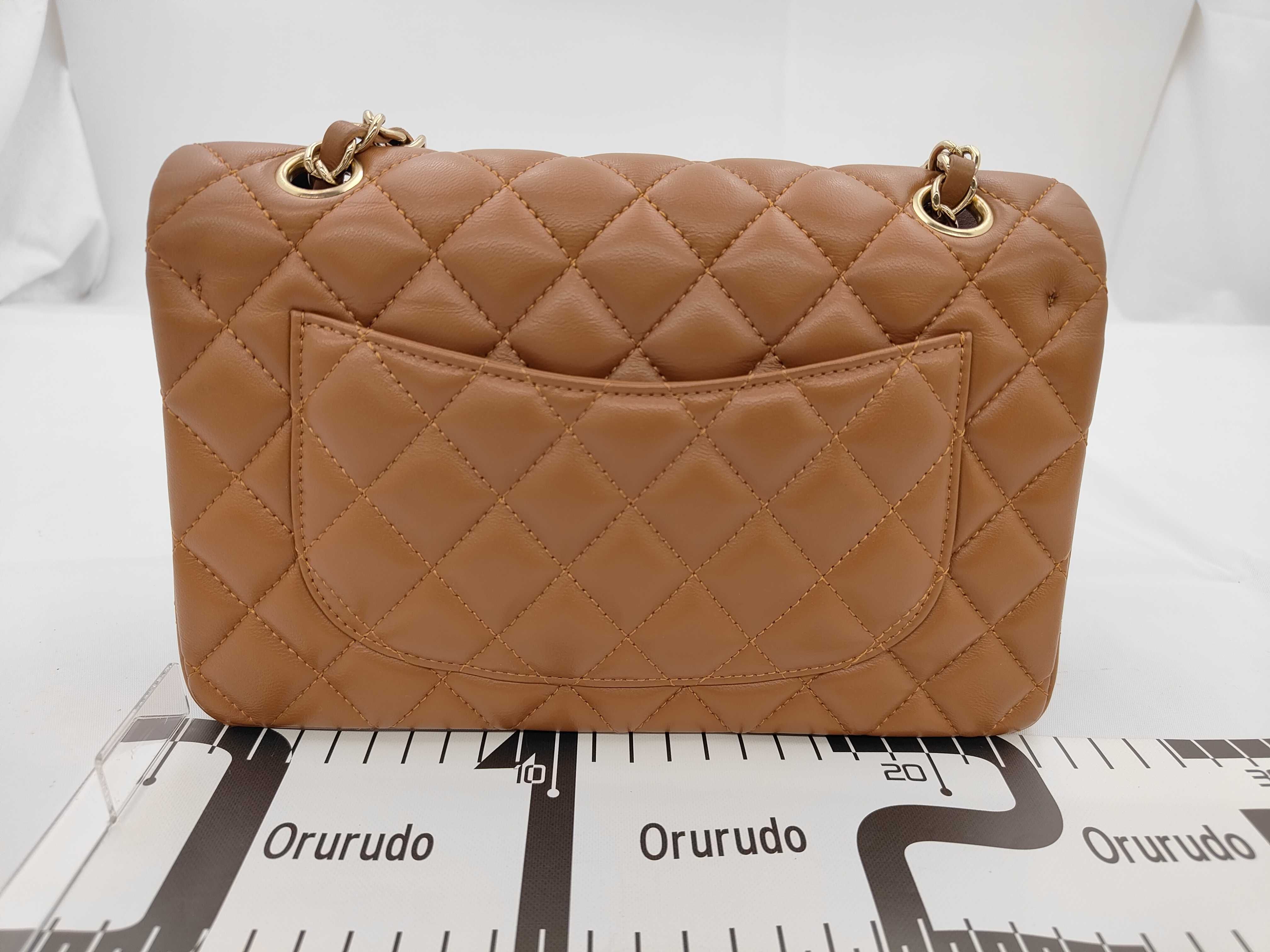 Matelassé 23 Double Flap Lambskin Brown Chain Shoulder Bag — view 2
