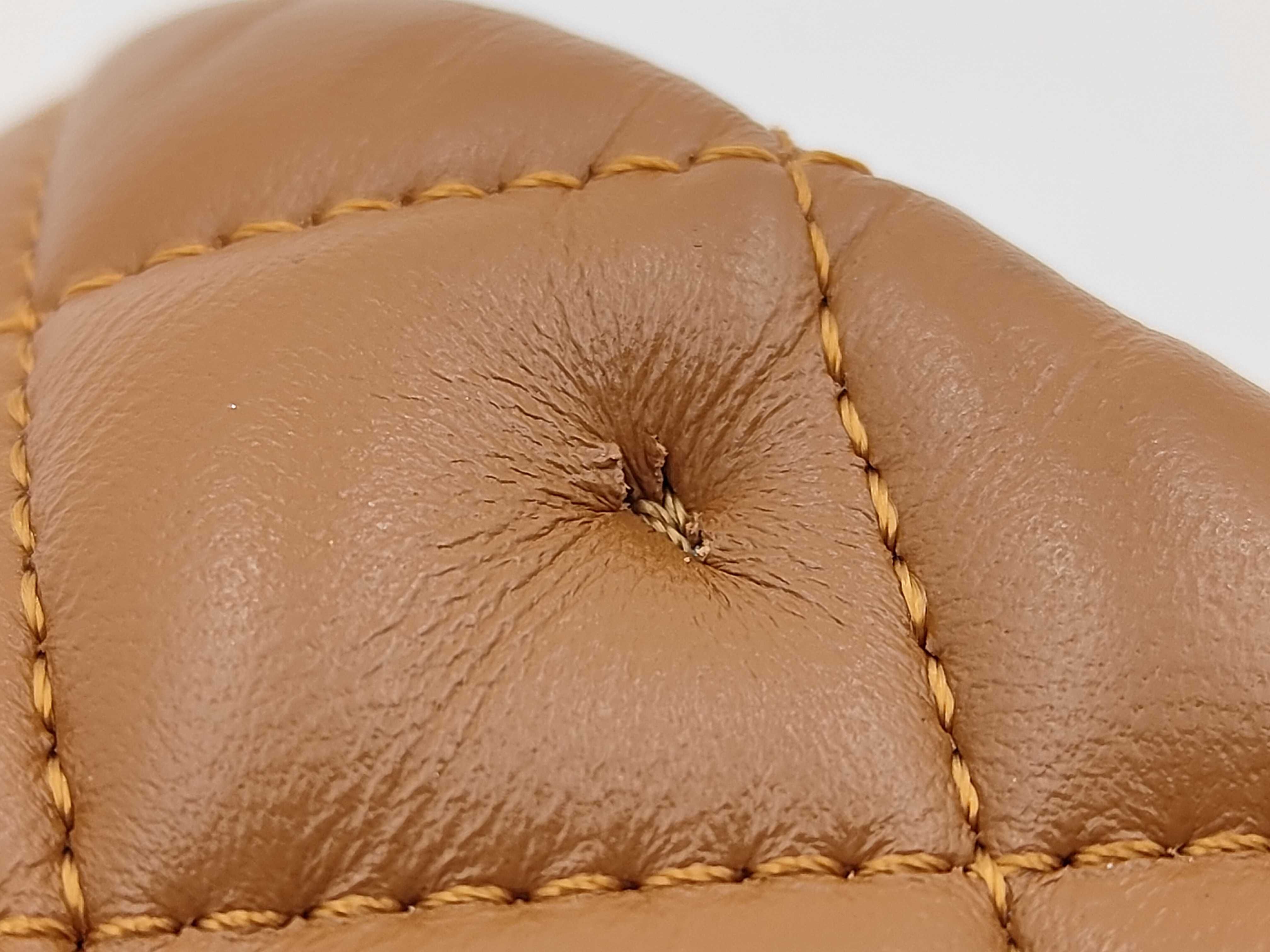 Matelassé 23 Double Flap Lambskin Brown Chain Shoulder Bag — view 13