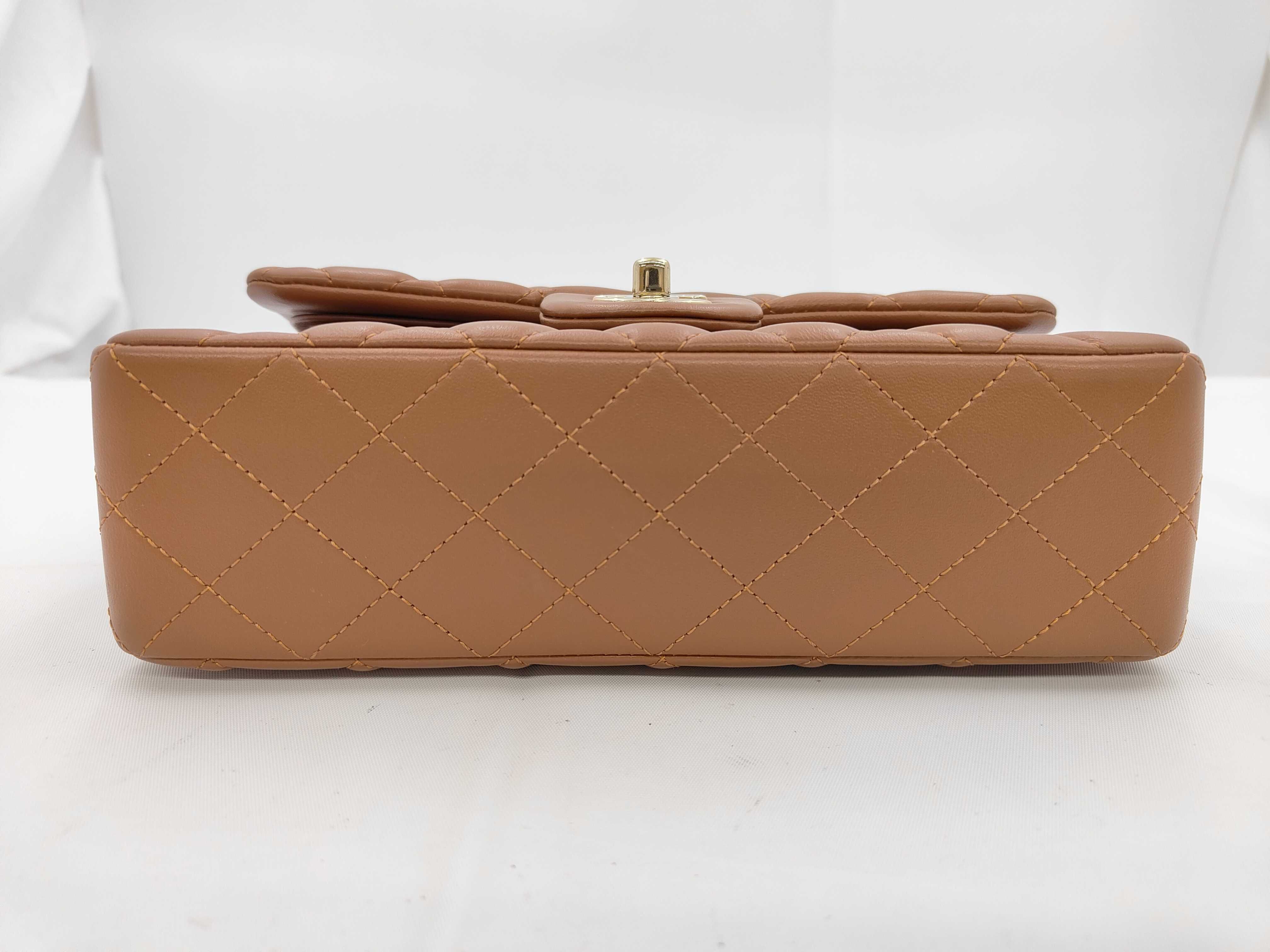 Matelassé 23 Double Flap Lambskin Brown Chain Shoulder Bag — view 5