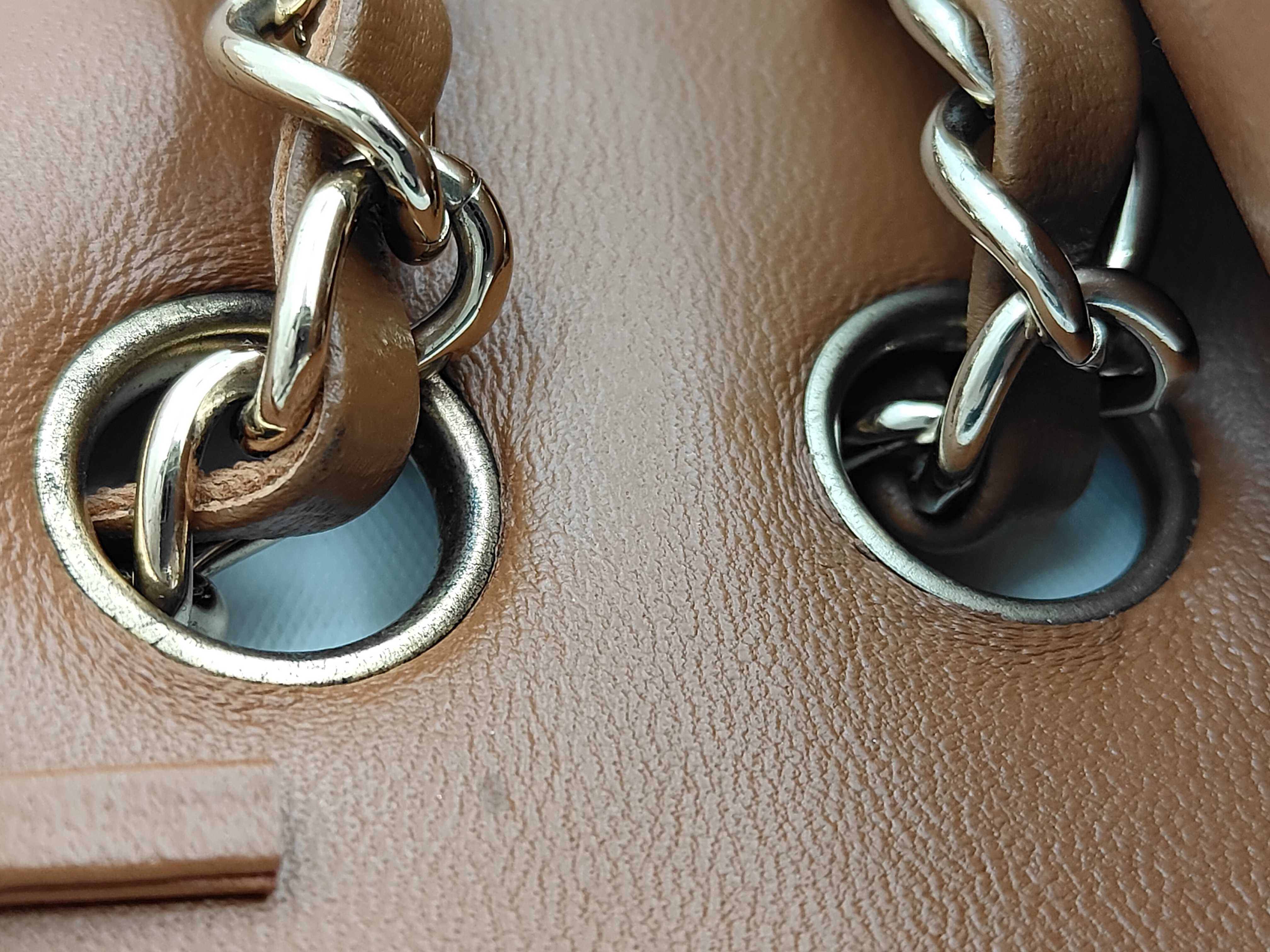 Matelassé 23 Double Flap Lambskin Brown Chain Shoulder Bag — view 7