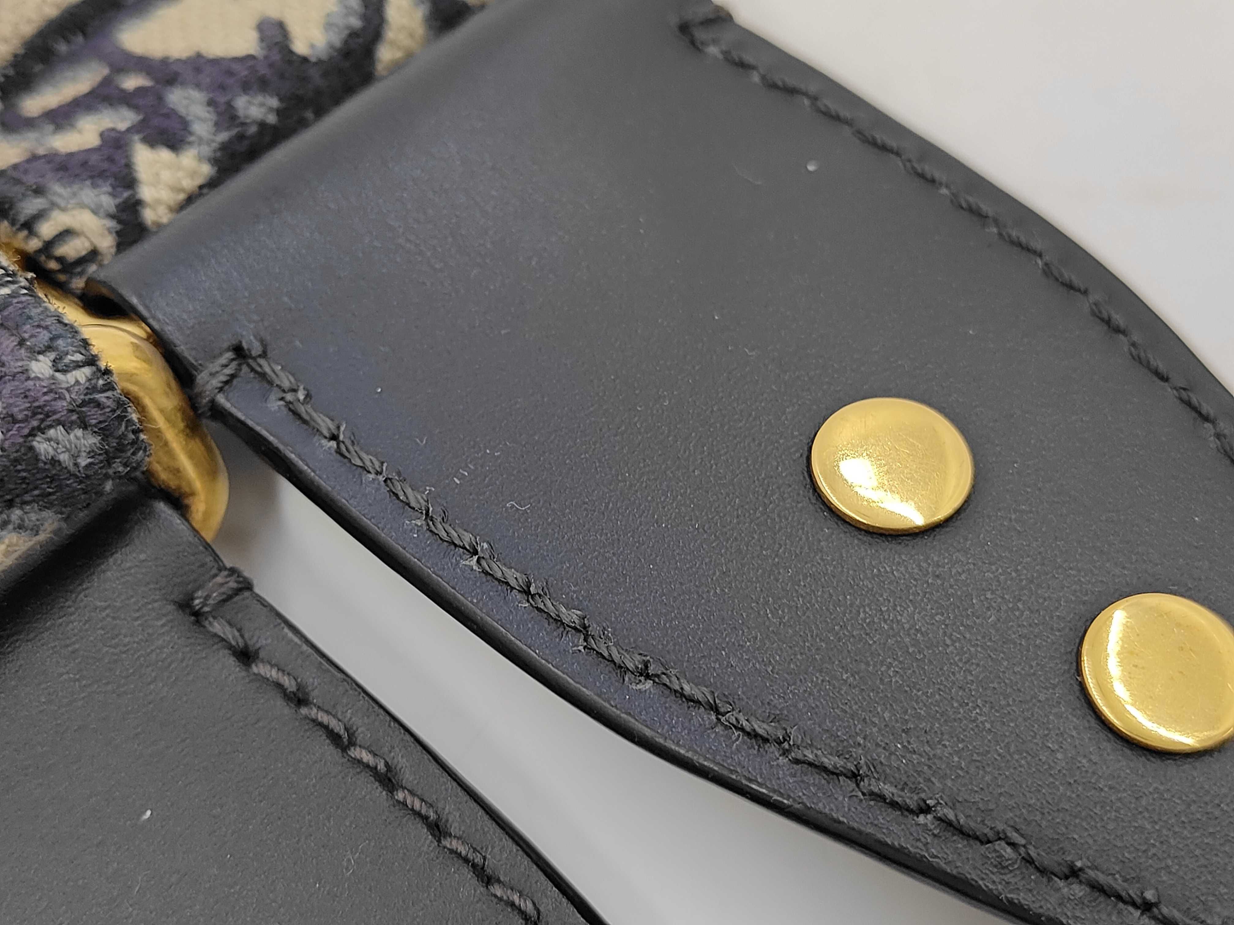 Dior Oblique Saddle Handbag with Strap — view 13