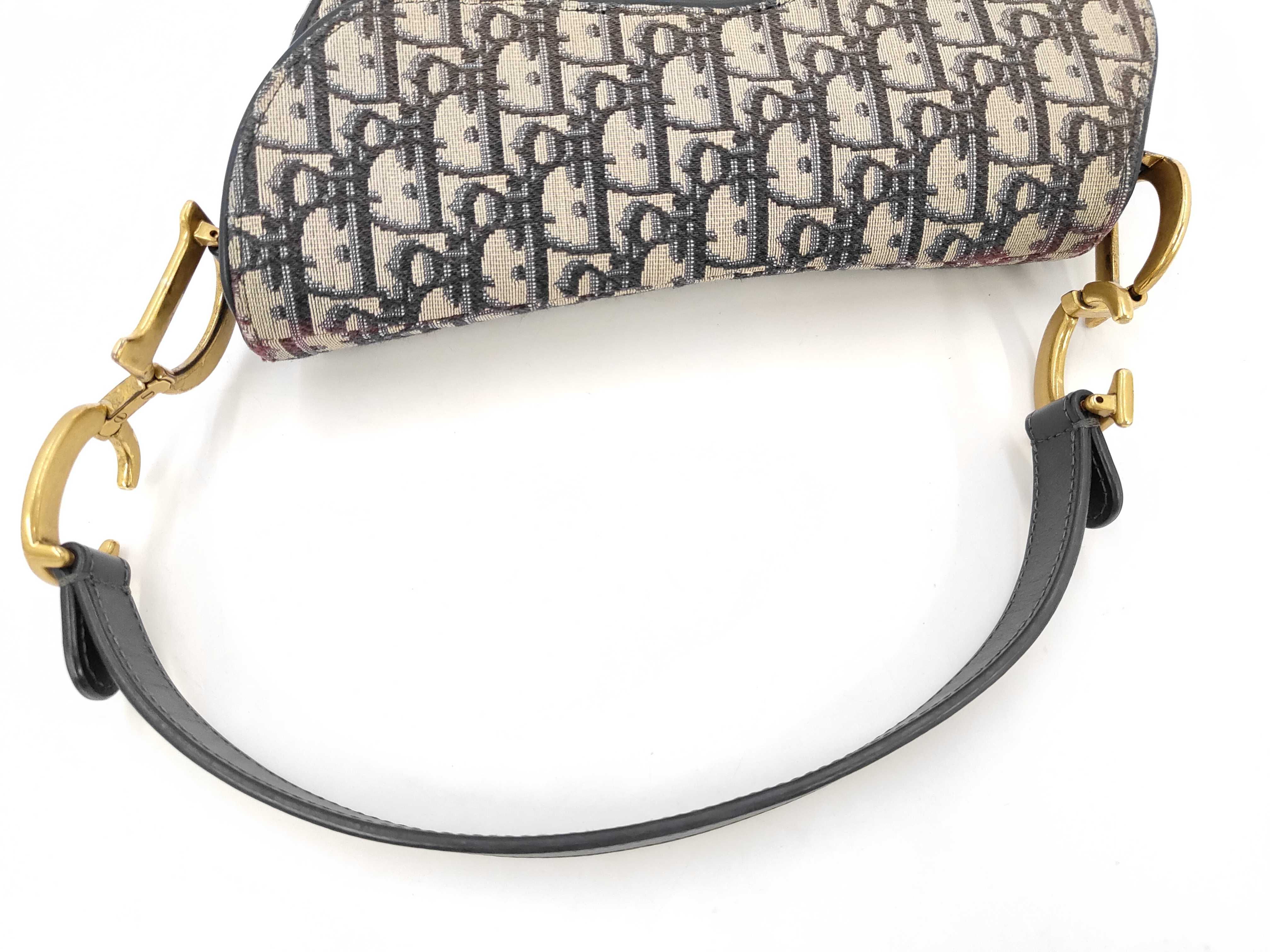Dior Oblique Saddle Handbag with Strap — view 5