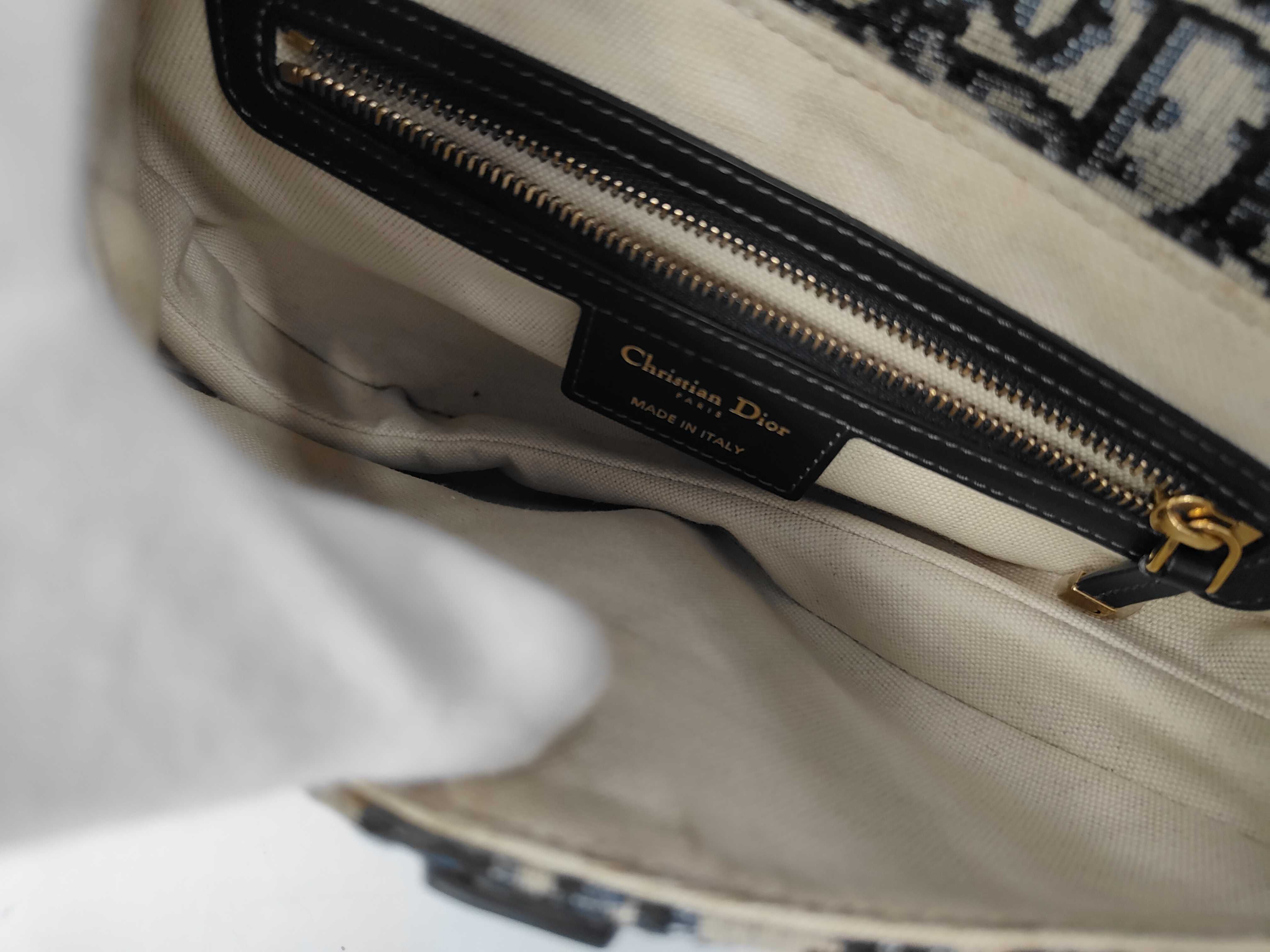 Dior Oblique Saddle Handbag with Strap — view 10