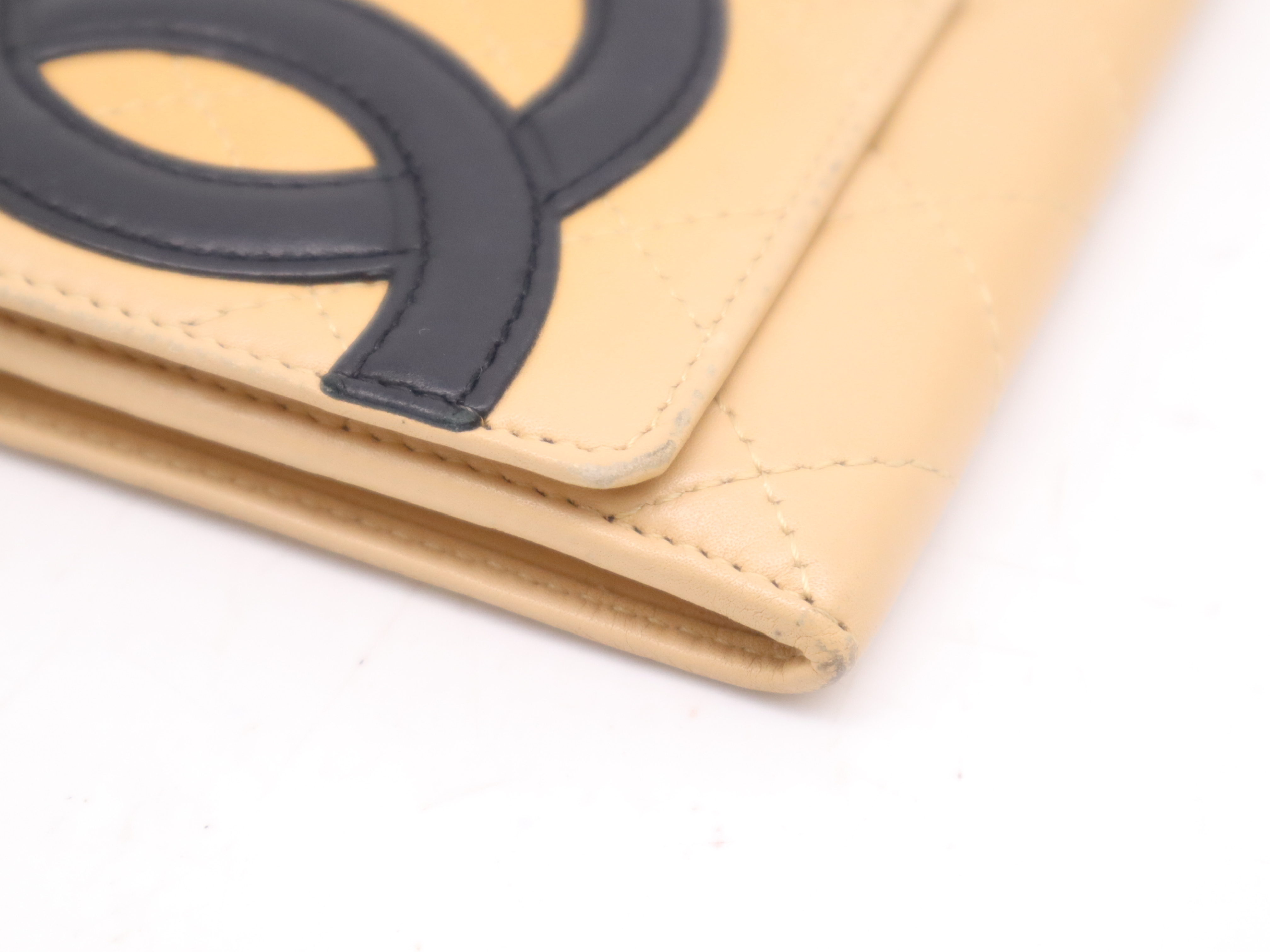 Lambskin Coco Mark Fold Wallet Beige SV Metal Fittings Wallet — view 6