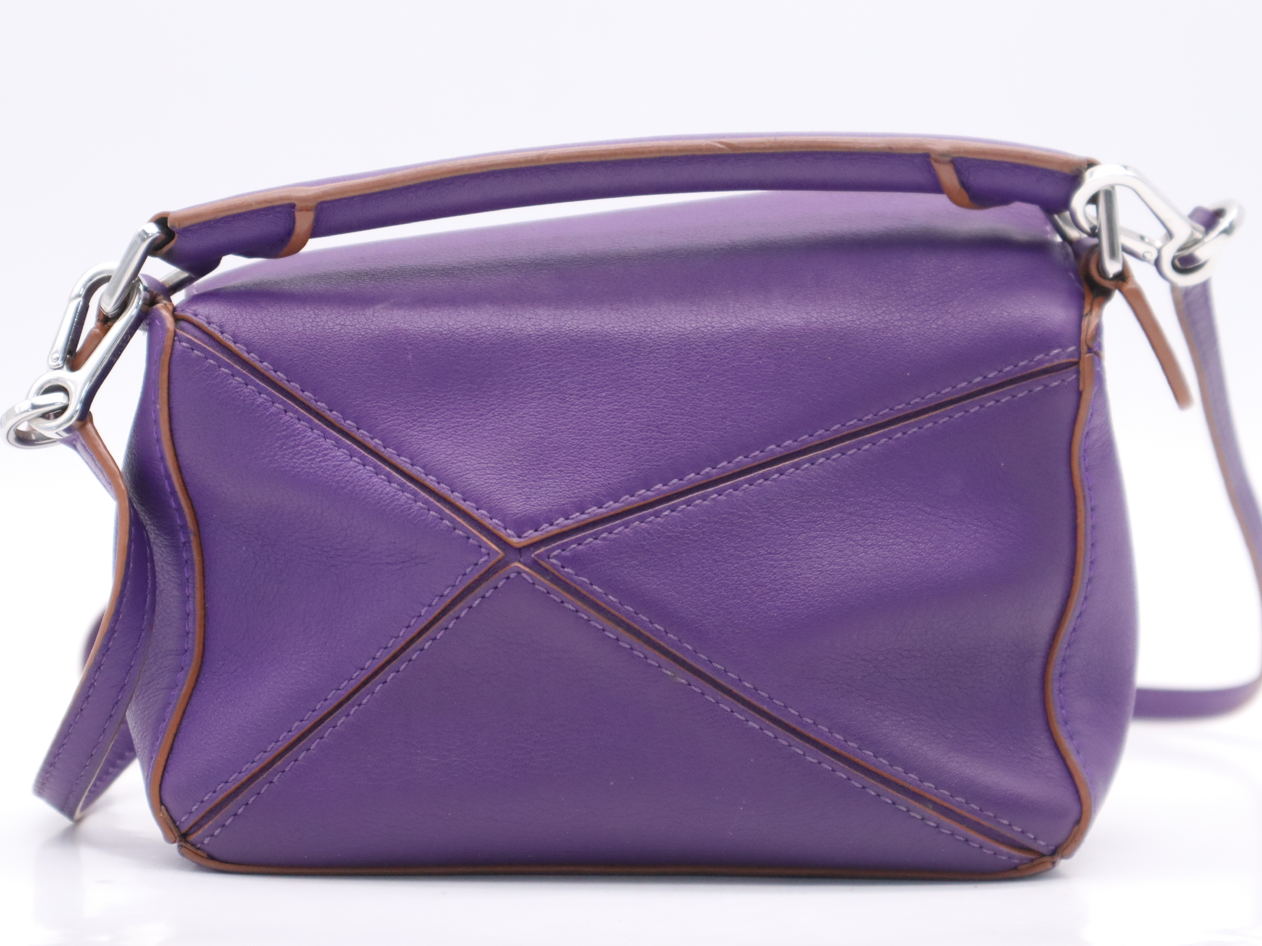 Puzzle Bag Mini 2-Way Handbag with Shoulder Strap, Purple Shoulder Bag — view 2