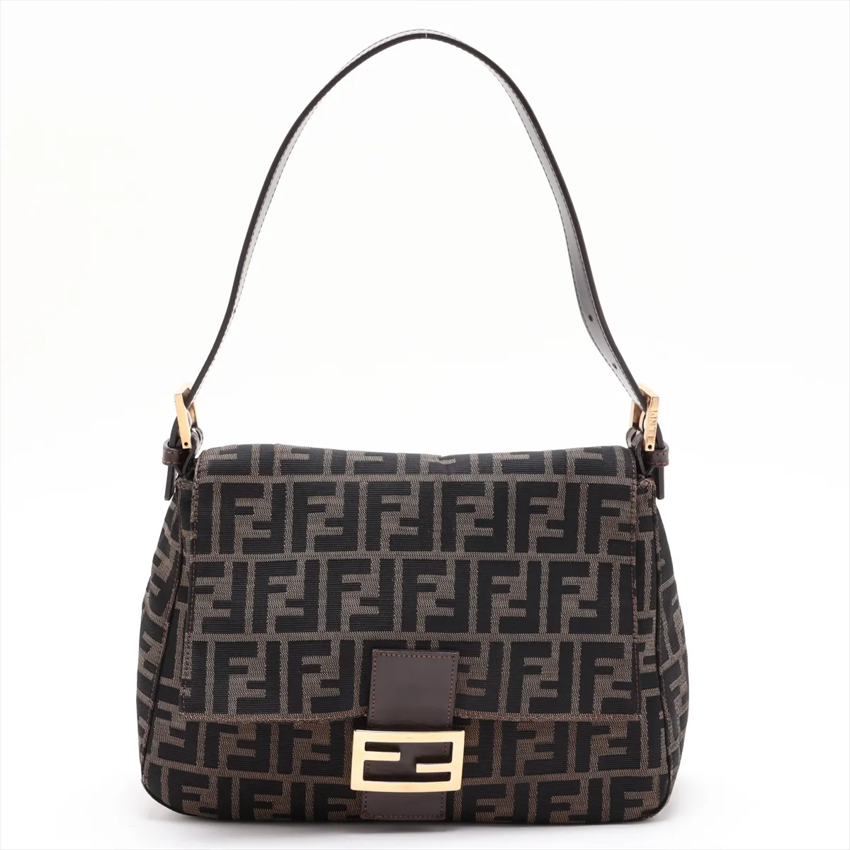 Zucca Mamma Bucket Canvas x Leather Shoulder Bag, Brown