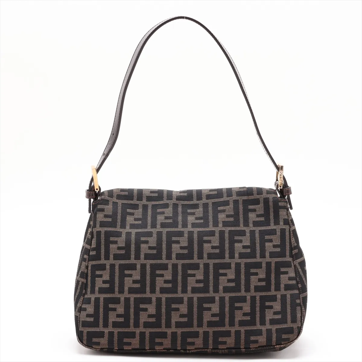 Zucca Mamma Bucket Canvas x Leather Shoulder Bag, Brown — view 2