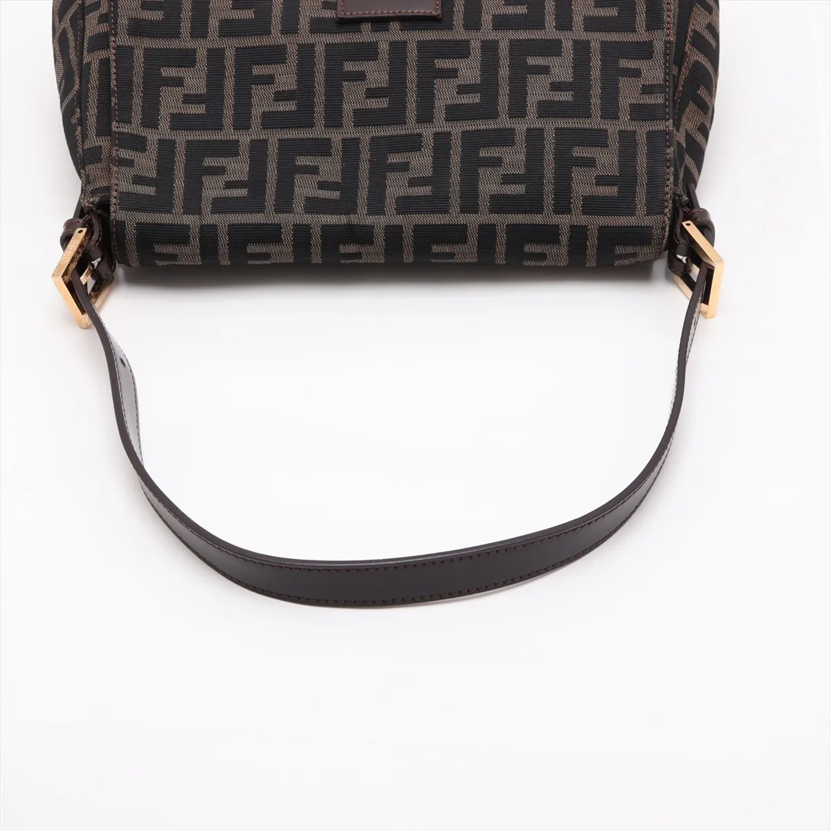 Zucca Mamma Bucket Canvas x Leather Shoulder Bag, Brown — view 5