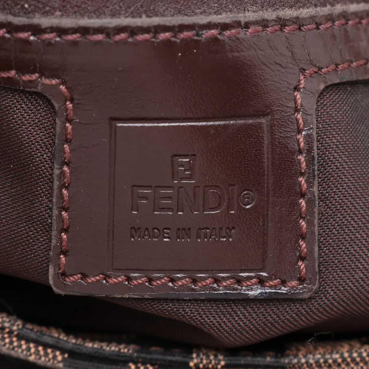 Zucca Mamma Bucket Canvas x Leather Shoulder Bag, Brown — view 9