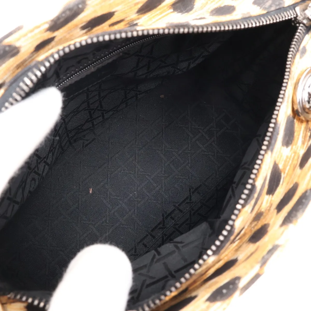 Lady Dior Canvas 2-Way Handbag, Leopard Print, Unsigned Guarantee Card — view 8