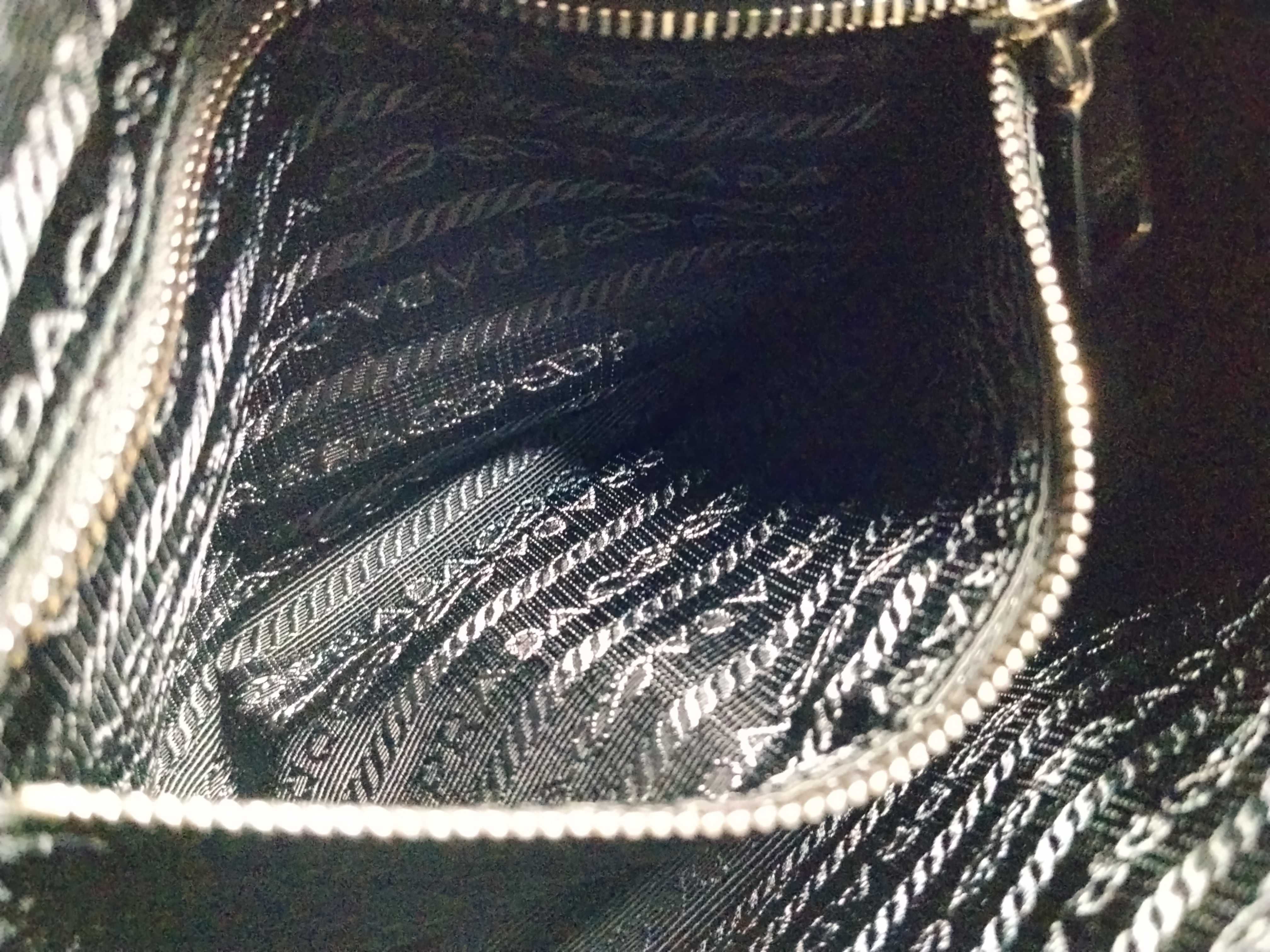Nylon Quilted Nylon 2-Way Chain Shoulder Bag 1BH026 with Shoulder Strap, NFC Tag, and Pouch — view 11