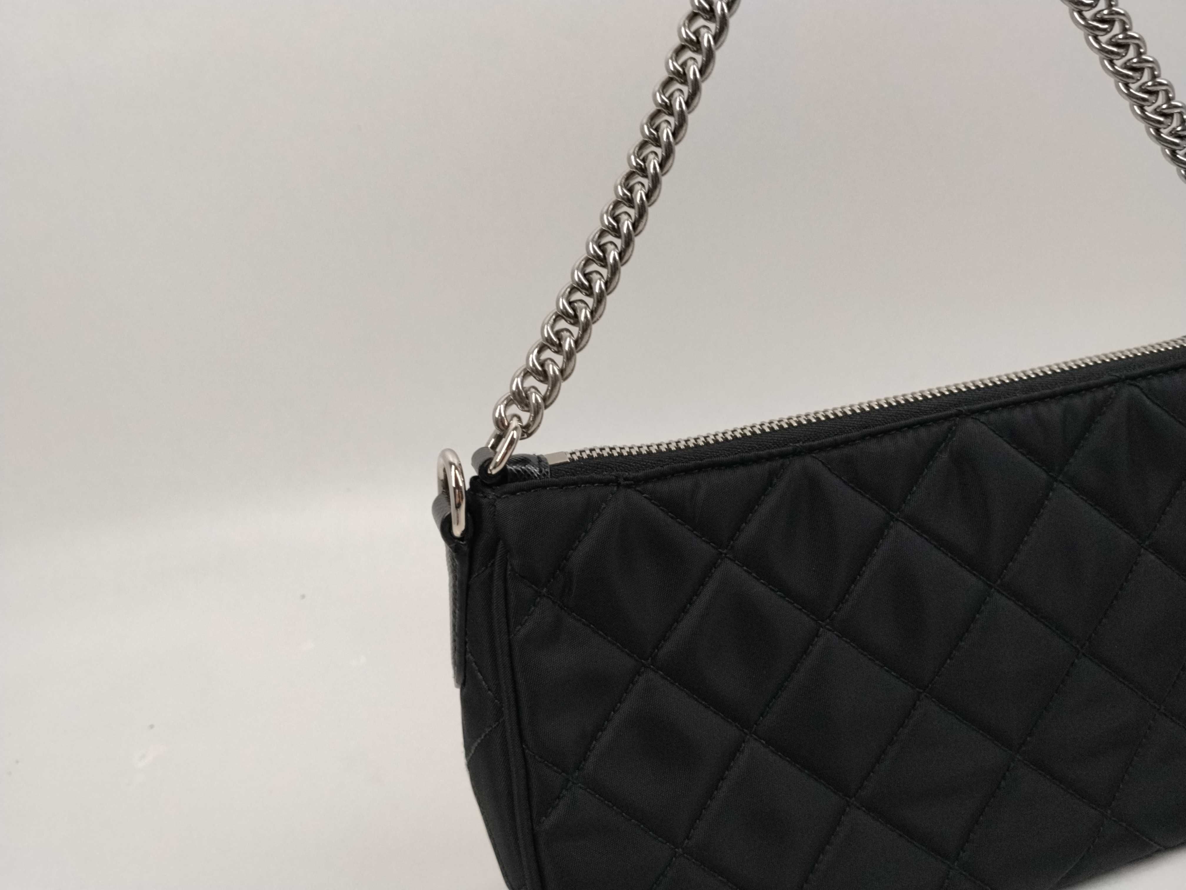 Nylon Quilted Nylon 2-Way Chain Shoulder Bag 1BH026 with Shoulder Strap, NFC Tag, and Pouch — view 3