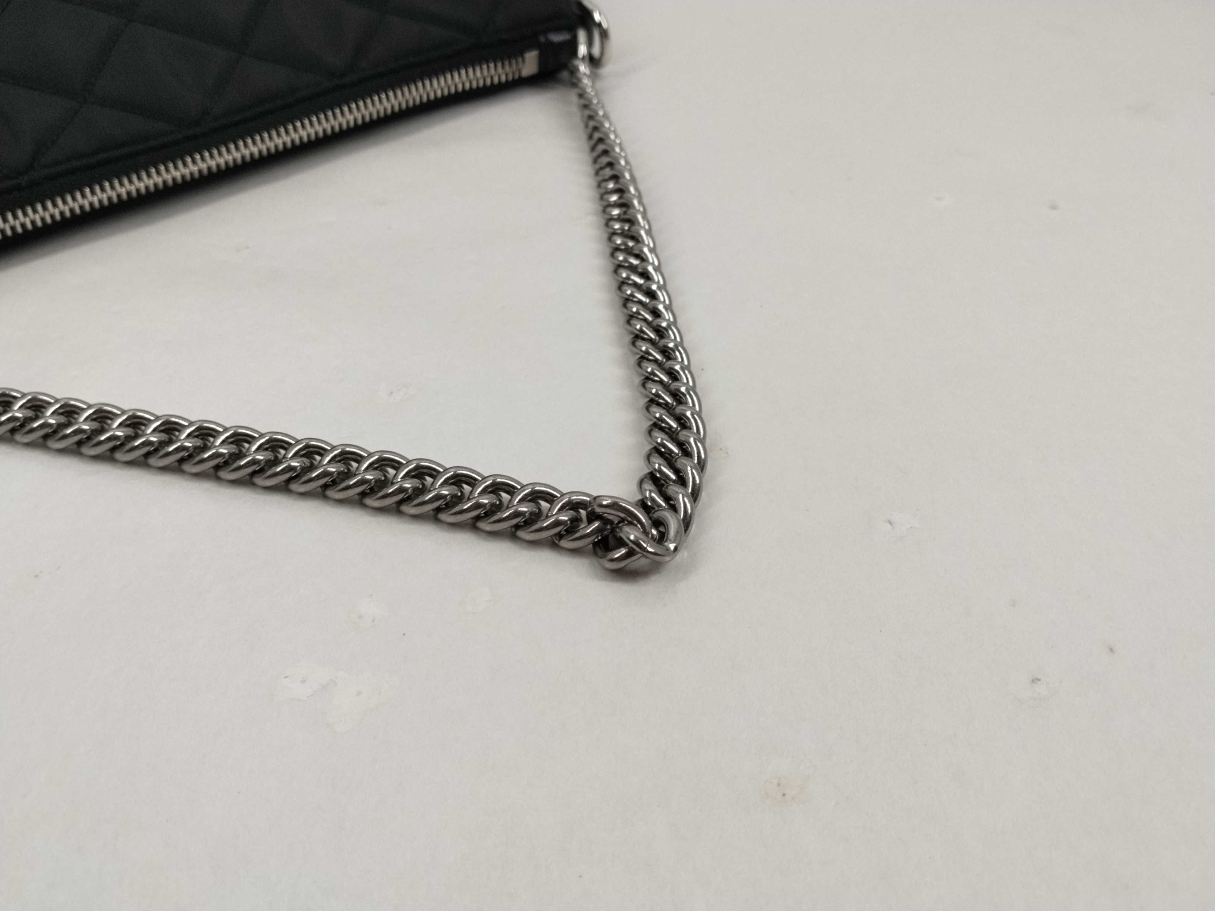 Nylon Quilted Nylon 2-Way Chain Shoulder Bag 1BH026 with Shoulder Strap, NFC Tag, and Pouch — view 7