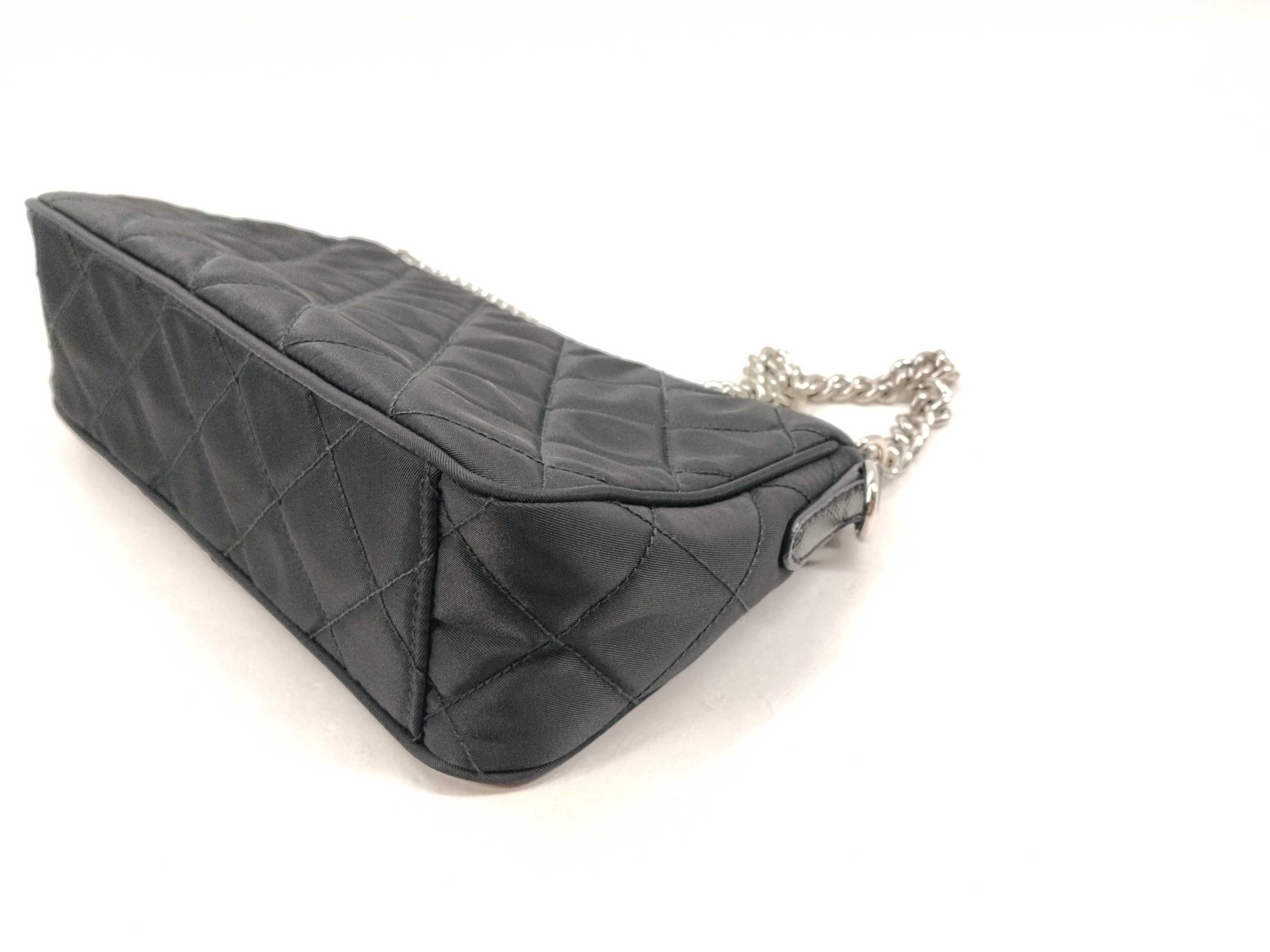 Nylon Quilted Nylon 2-Way Chain Shoulder Bag 1BH026 with Shoulder Strap, NFC Tag, and Pouch — view 8