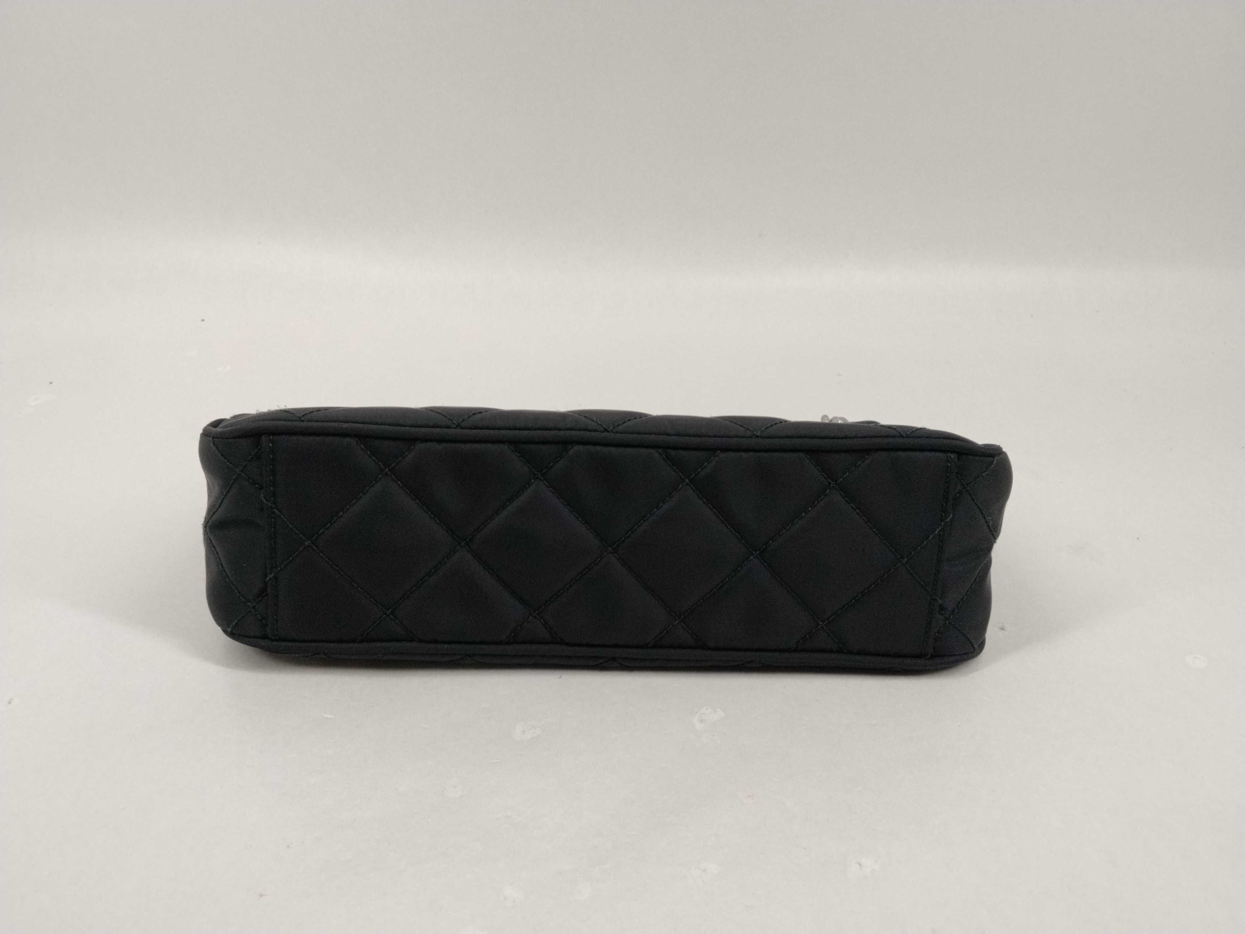 Nylon Quilted Nylon 2-Way Chain Shoulder Bag 1BH026 with Shoulder Strap, NFC Tag, and Pouch — view 9