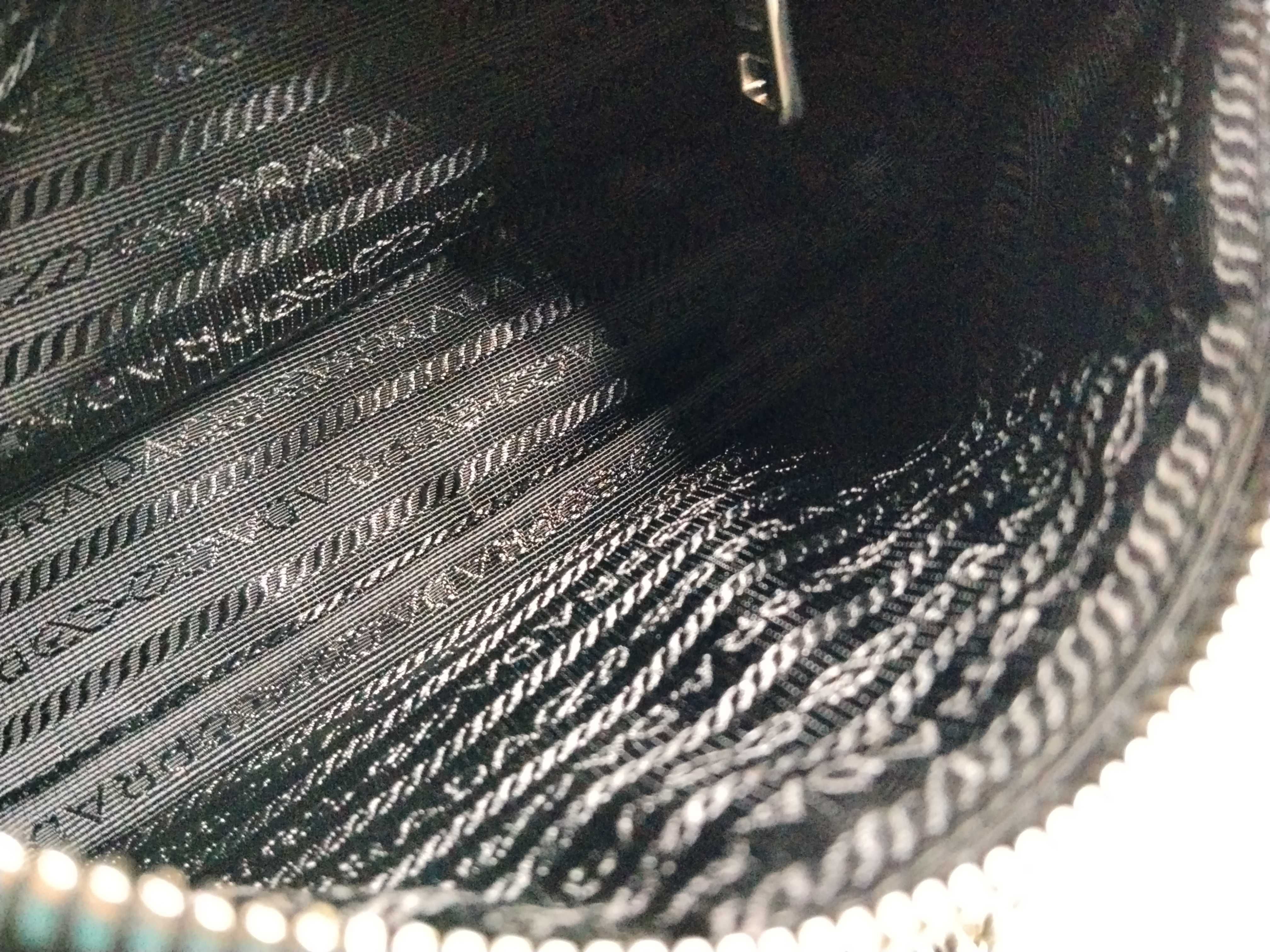 Nylon Quilted Nylon 2-Way Chain Shoulder Bag 1BH026 with Shoulder Strap, NFC Tag, and Pouch — view 10