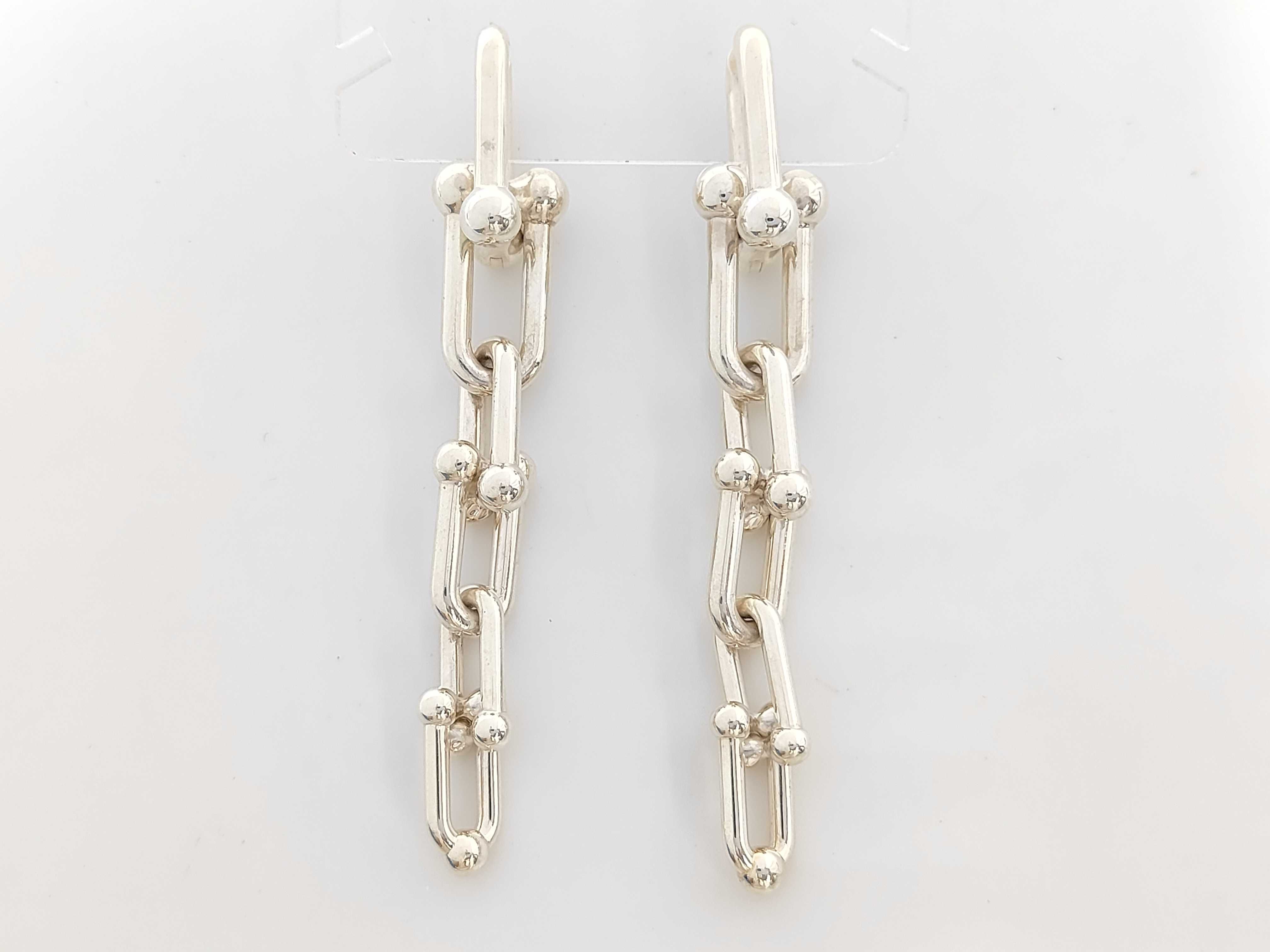 TIFFANY&Co. Hardware Graduated Link Earrings Ag925 22.7g Bracelet/Bangle