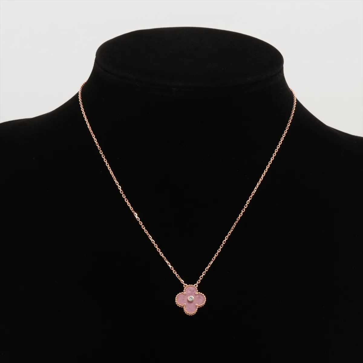 Vintage Alhambra Rhodonite Diamond Necklace, 750 (PG), 6.2g, JB833920. — view 5