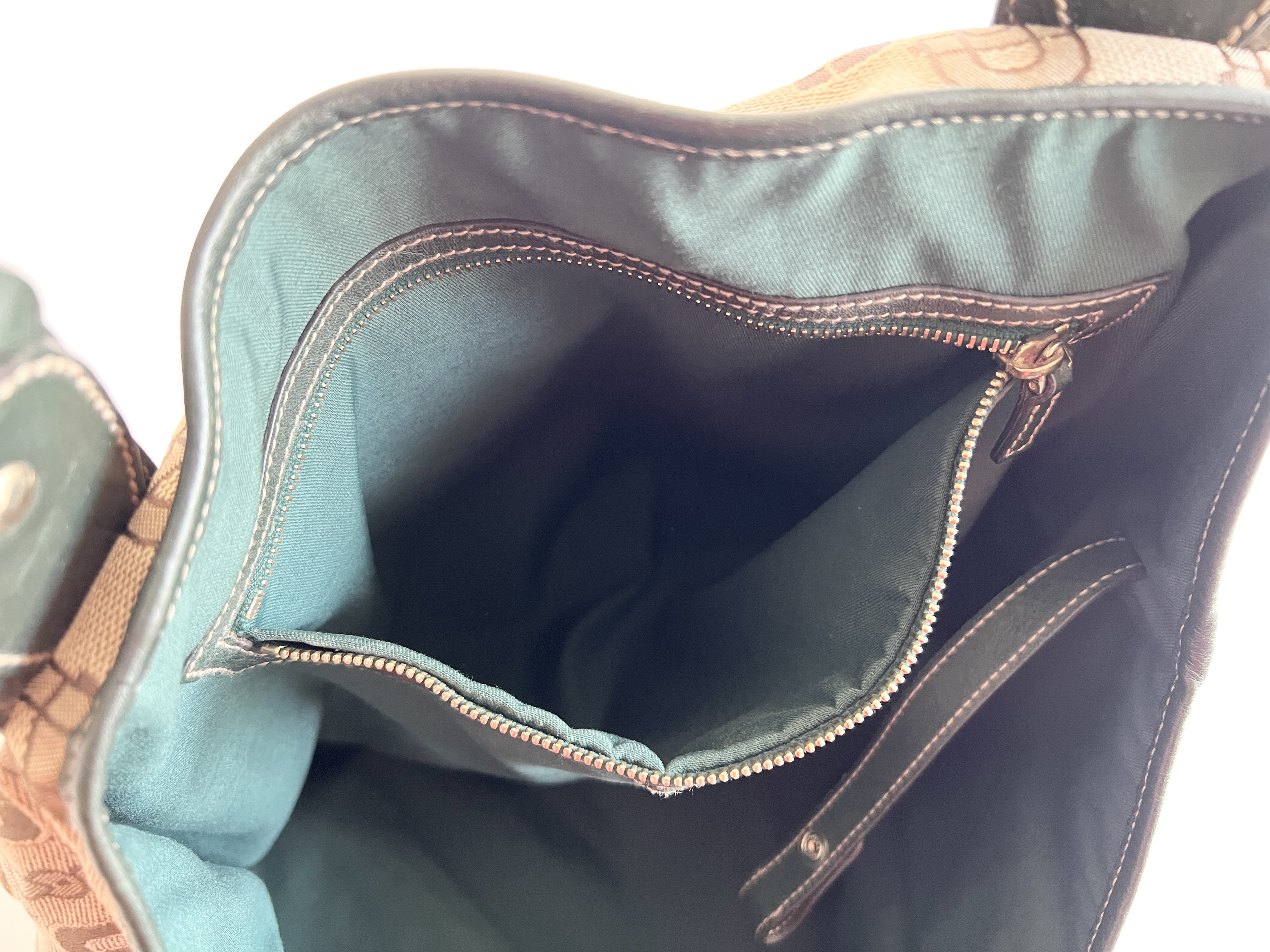 Horsebit Woven Canvas Leather Tote Bag Handbag — view 8