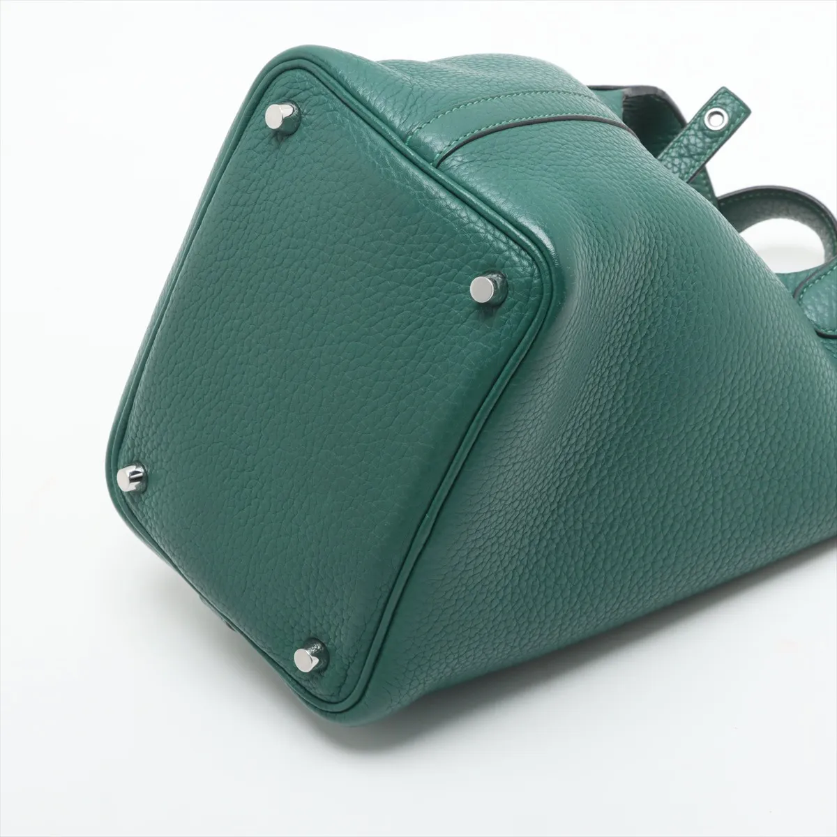 Picotan Lock 18 PM Taurillon Clemence Malachite Silver hardware Q:2013 — view 3