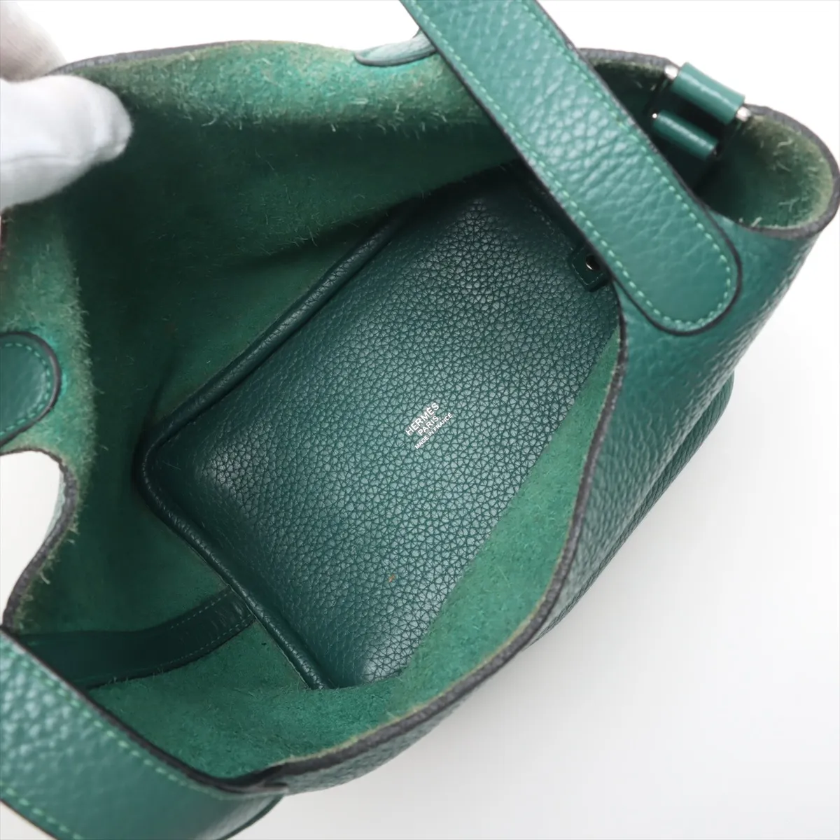 Picotan Lock 18 PM Taurillon Clemence Malachite Silver hardware Q:2013 — view 7