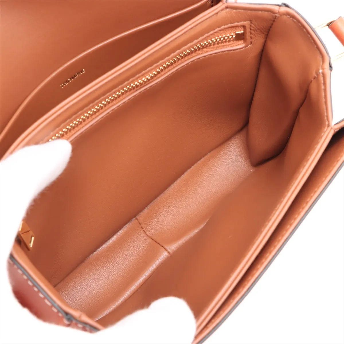 Triomphe Leather Shoulder Bag Brown — view 6