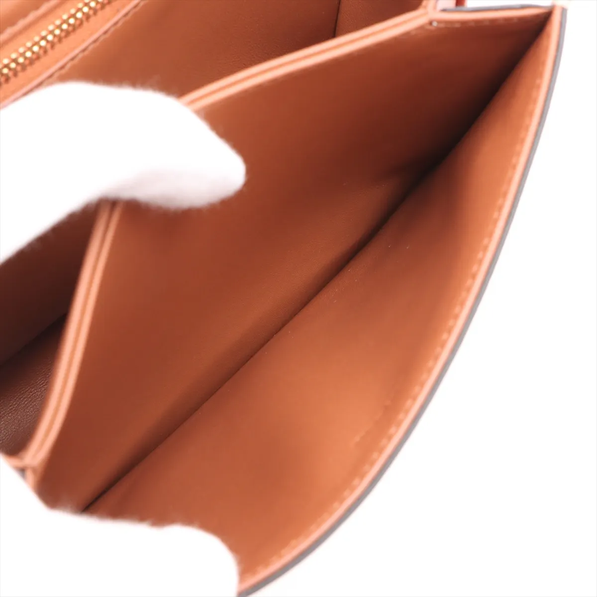 Triomphe Leather Shoulder Bag Brown — view 7
