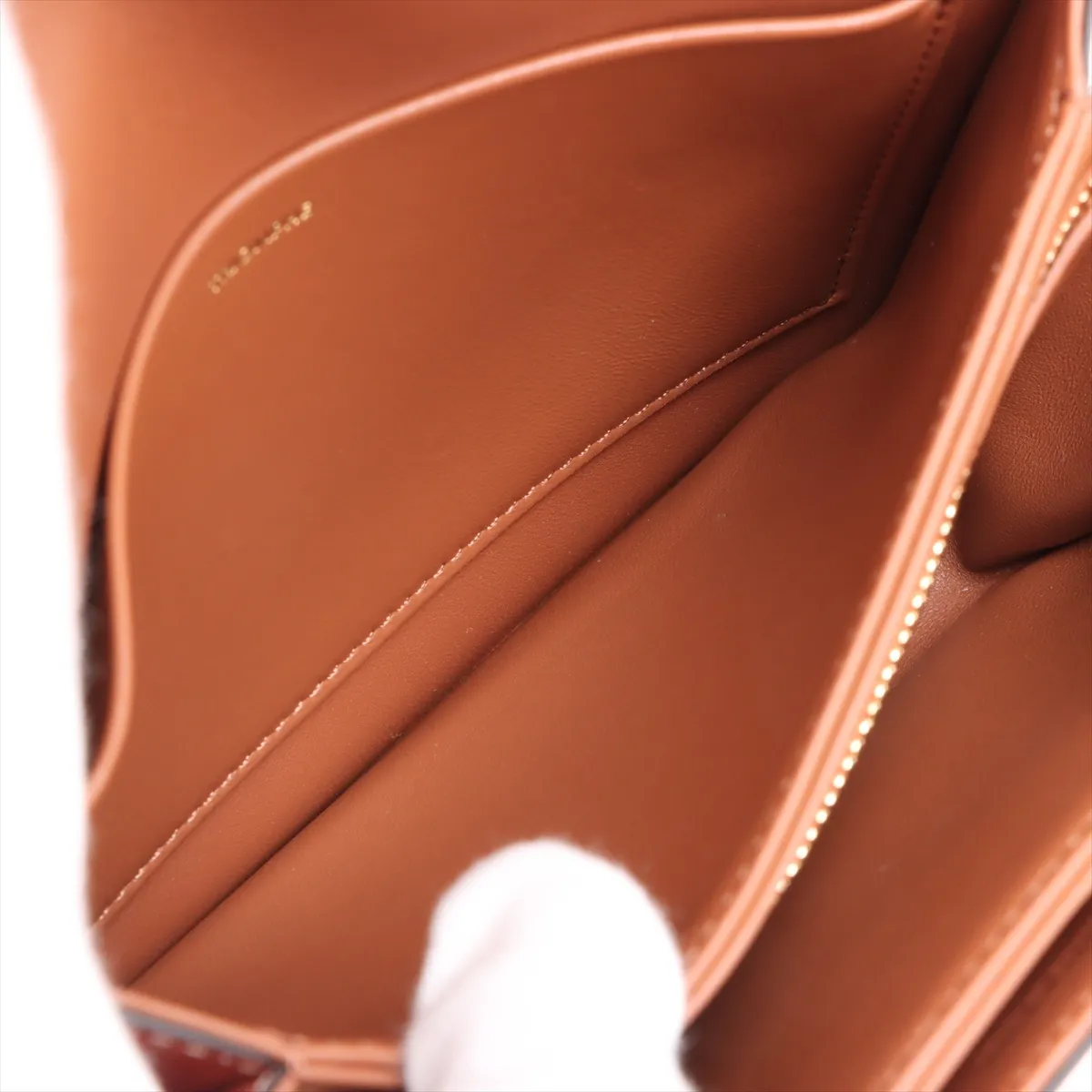 Triomphe Leather Shoulder Bag Brown — view 8