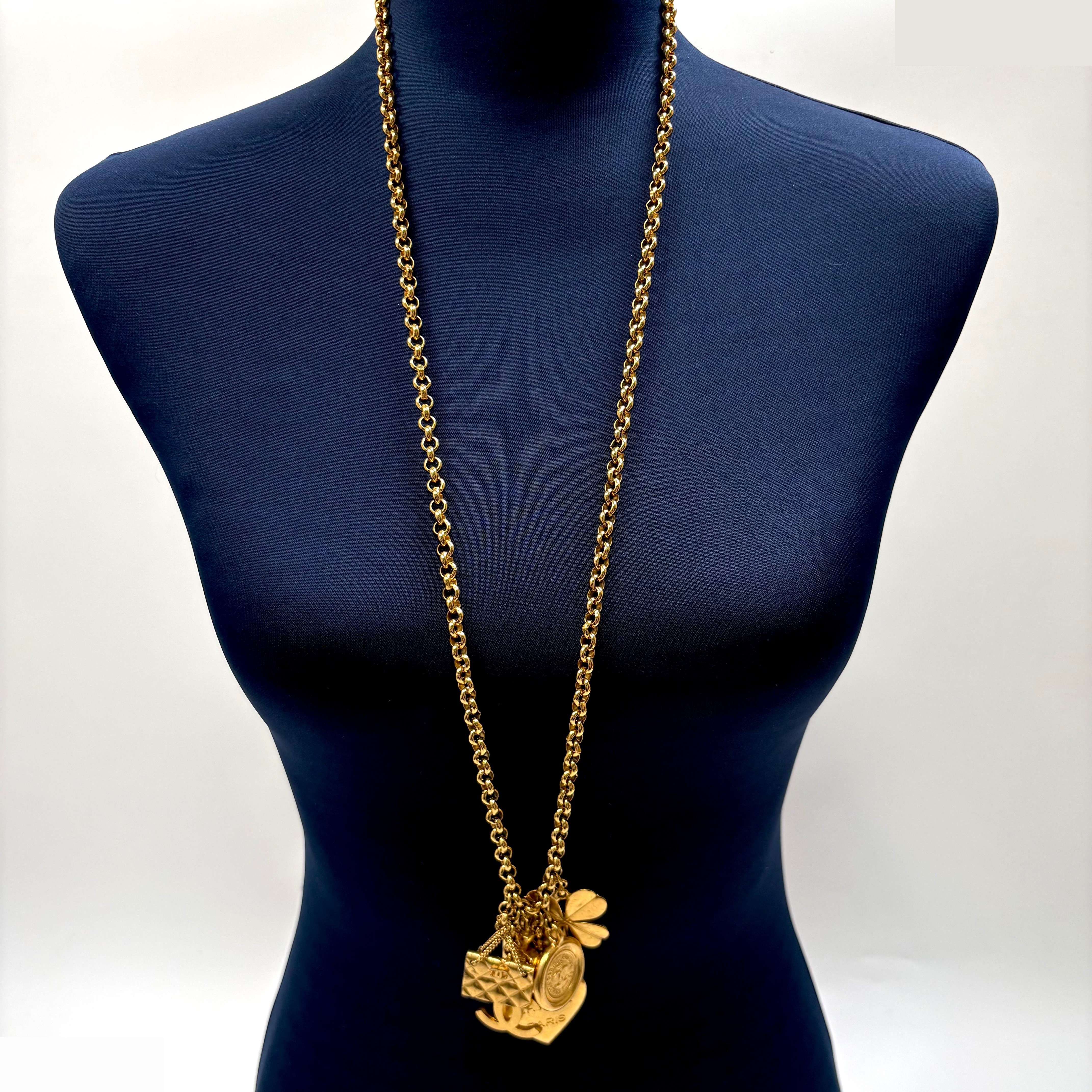 Icon Charm Long (Precious Metal) Necklace Pendant, Chain Approx. 90cm — view 3