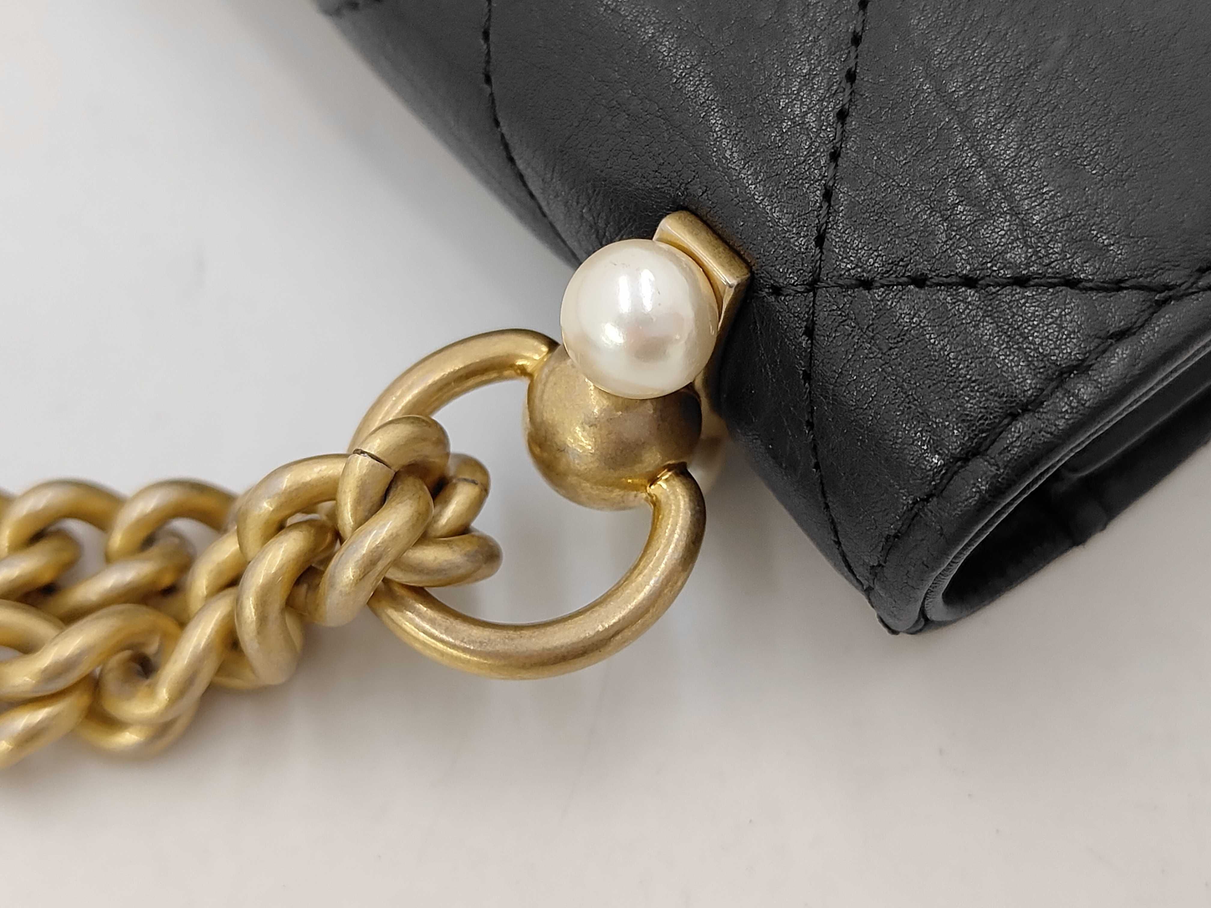 Matelassé Chain Wallet WOC Black Lambskin Coco Ball Gold Hardware Shoulder Bag — view 7