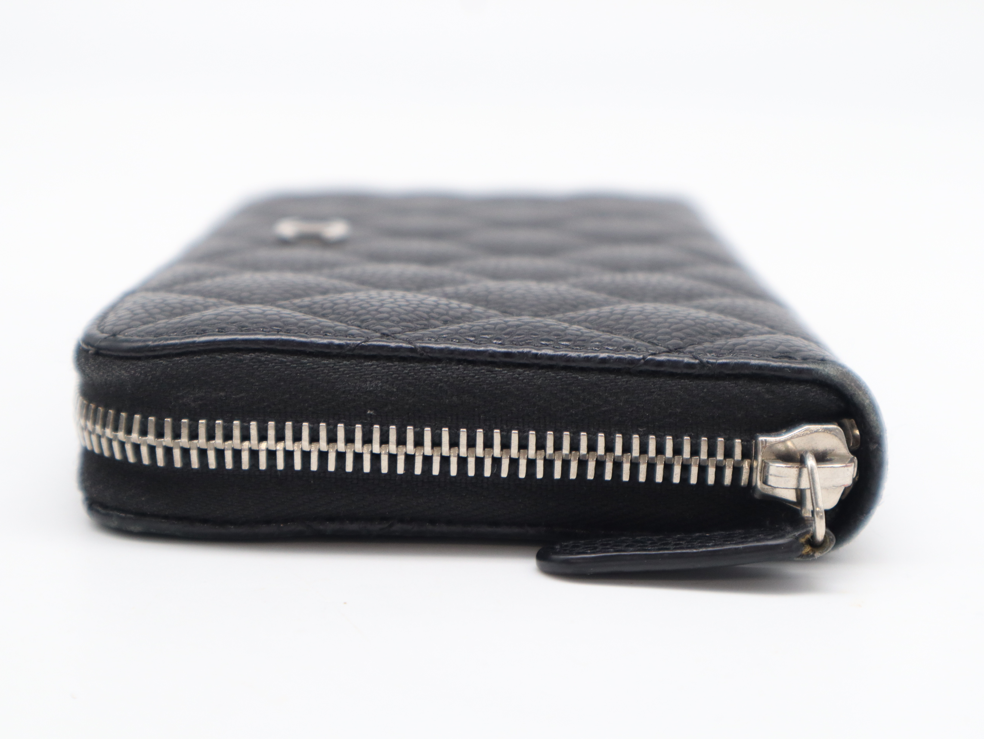 Caviar Skin Matelasse Round Zipper Black Seal Card 22606092 Guarantee, Box, Storage Bag Included Wallet — view 6