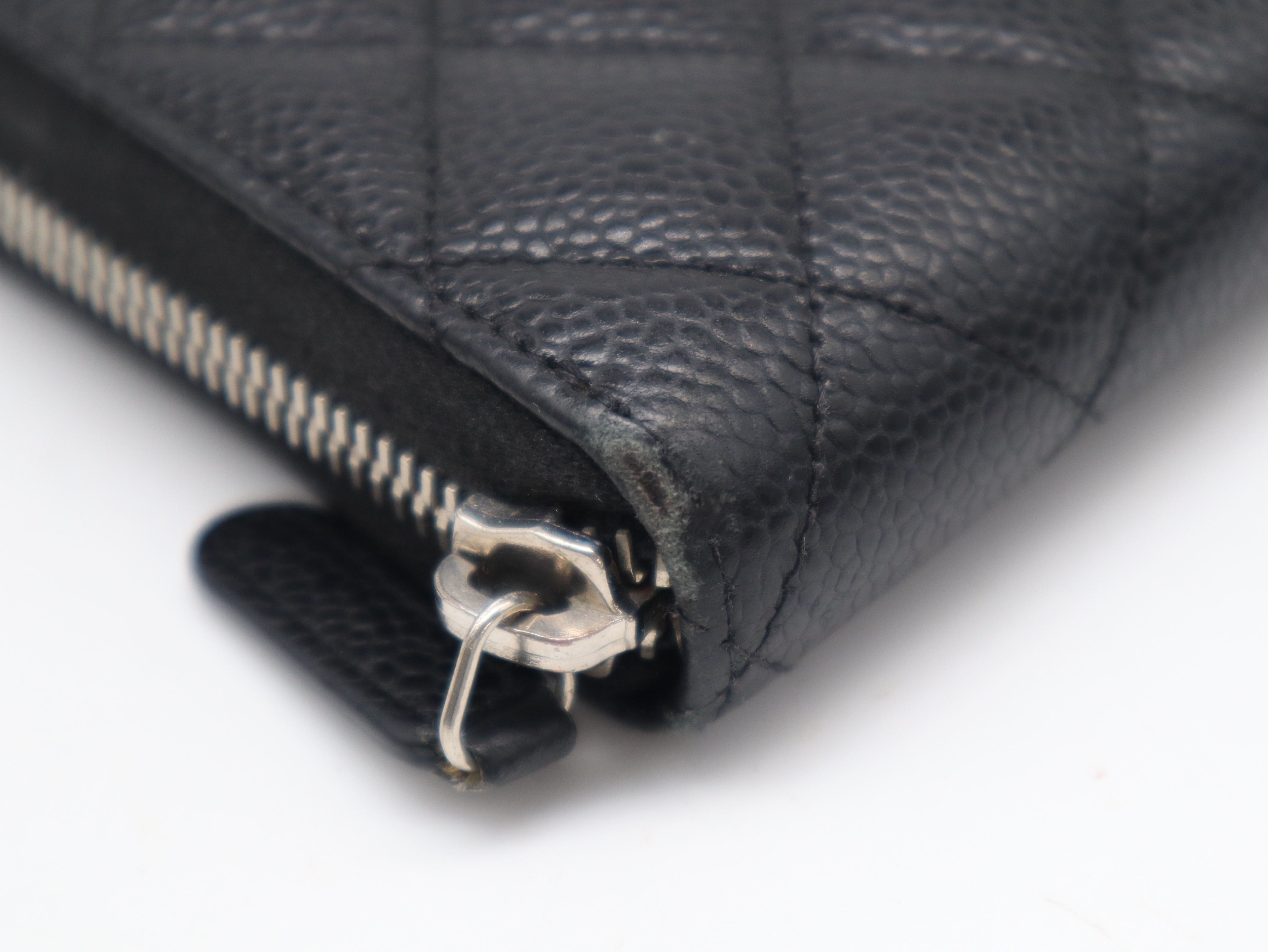 Caviar Skin Matelasse Round Zipper Black Seal Card 22606092 Guarantee, Box, Storage Bag Included Wallet — view 7