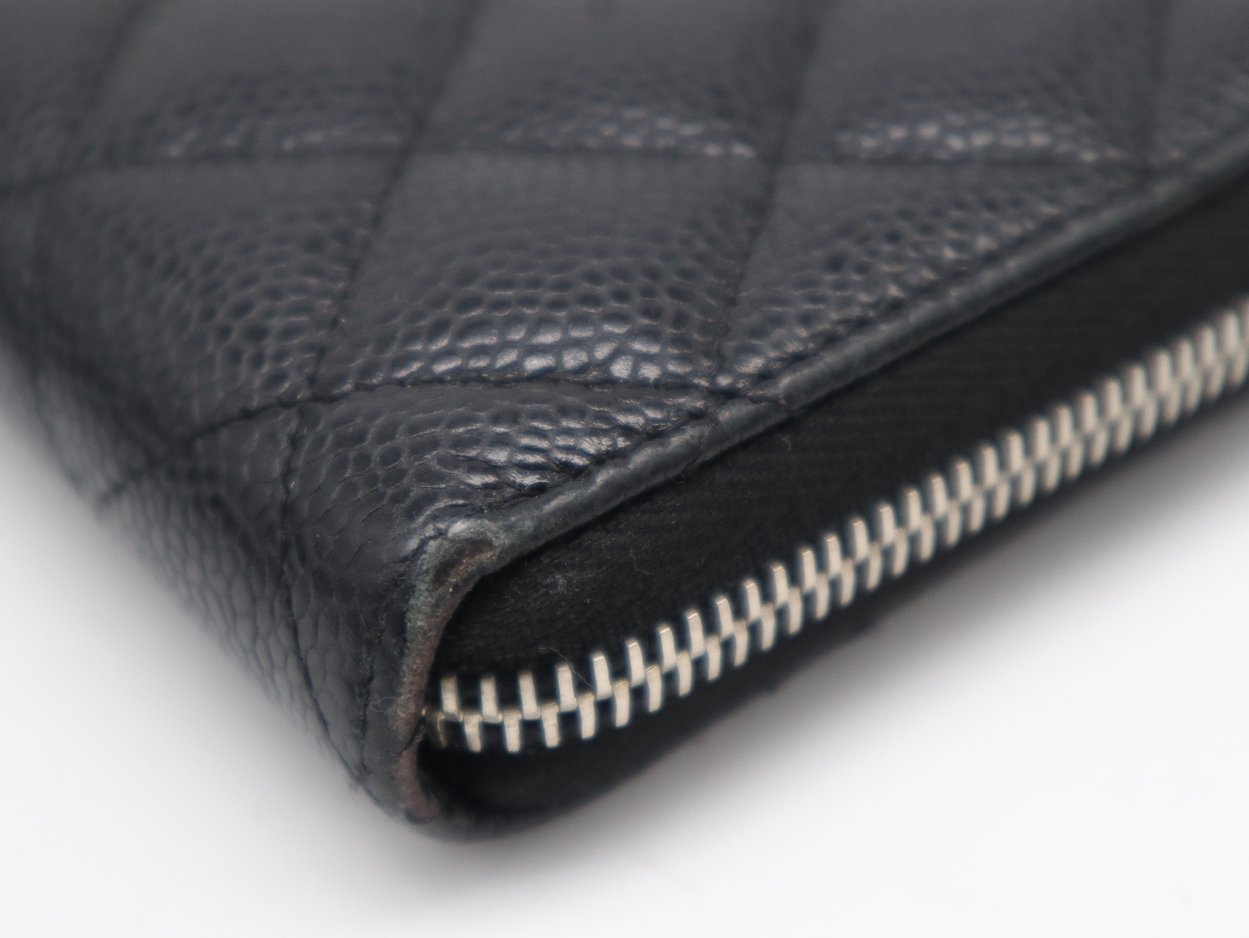 Caviar Skin Matelasse Round Zipper Black Seal Card 22606092 Guarantee, Box, Storage Bag Included Wallet — view 8