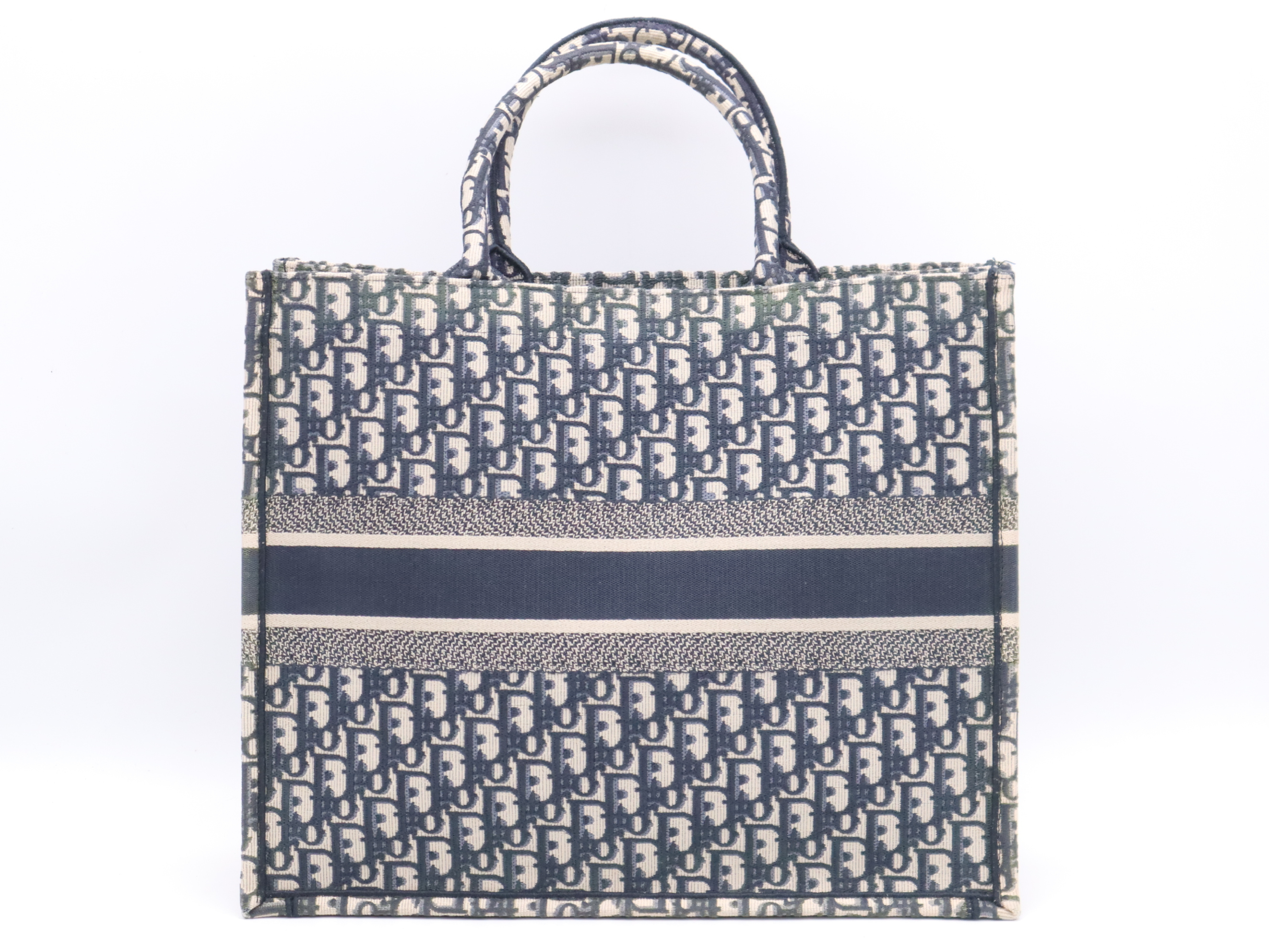 Canvas Oblique Book Tote Large Navy (Comes with dust bag and box) — view 2