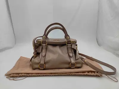 Leather 2-Way Bag RT0438 Pink Shoulder Handbag