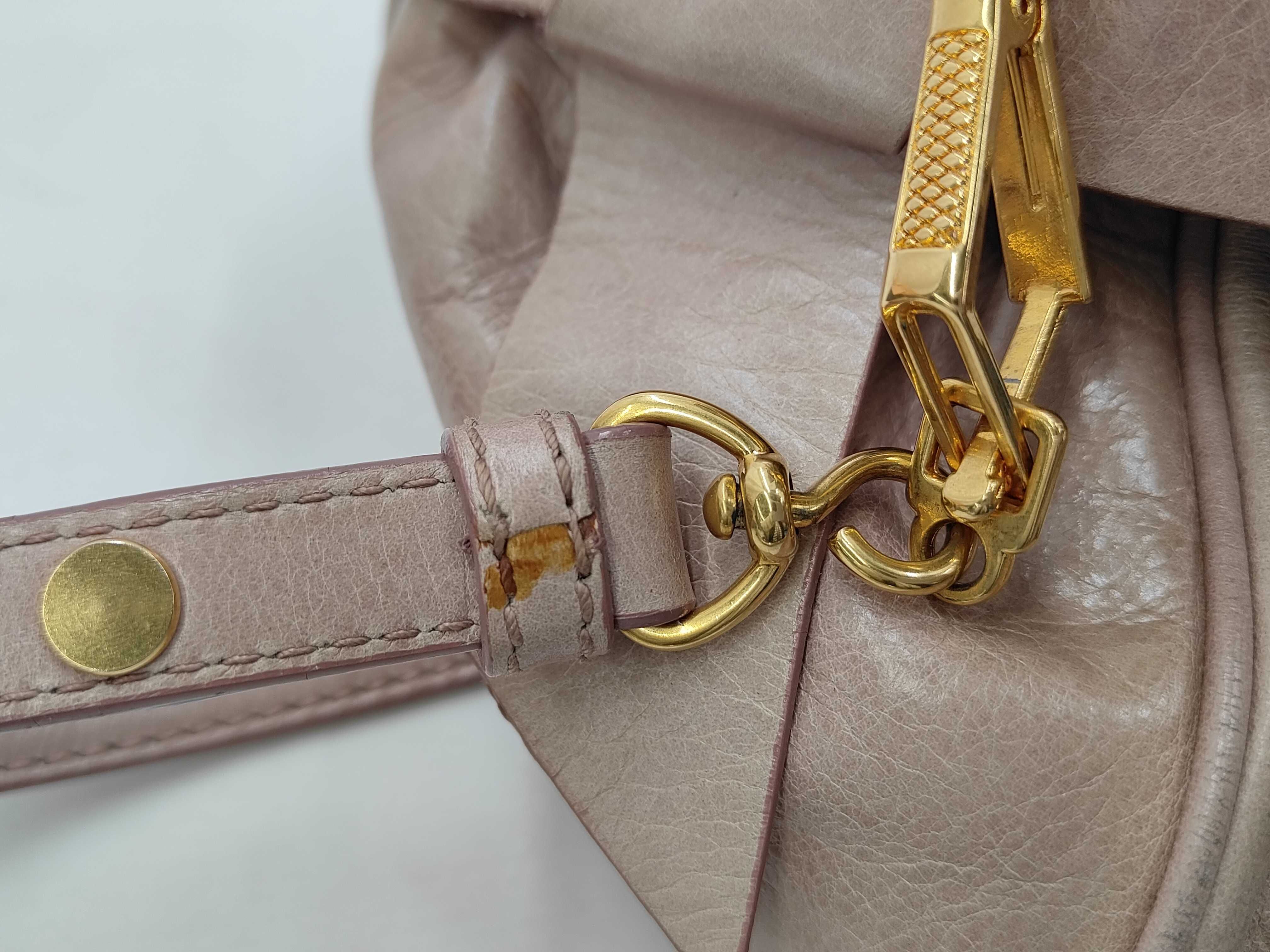Leather 2-Way Bag RT0438 Pink Shoulder Handbag — view 6