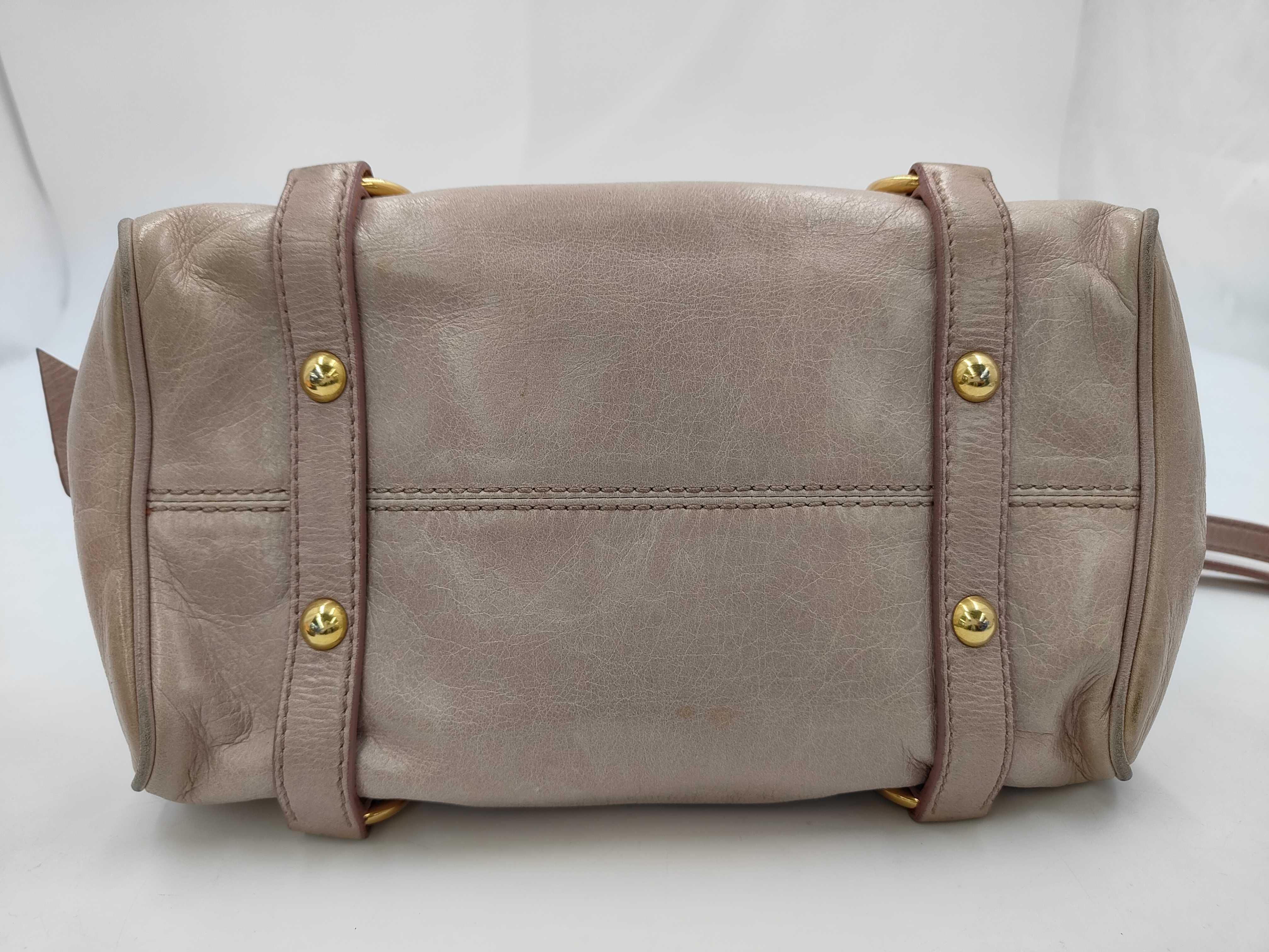 Leather 2-Way Bag RT0438 Pink Shoulder Handbag — view 8