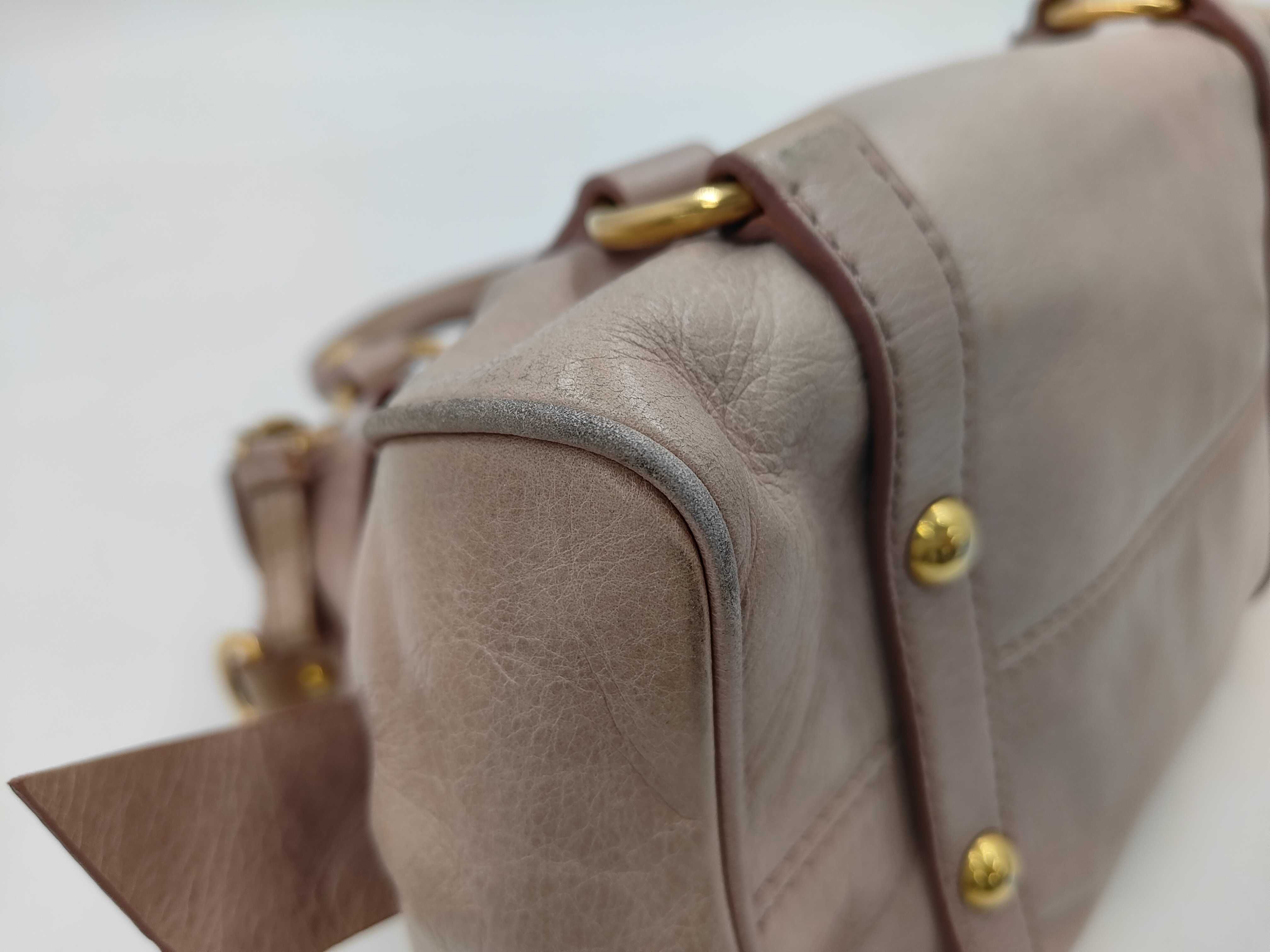 Leather 2-Way Bag RT0438 Pink Shoulder Handbag — view 9