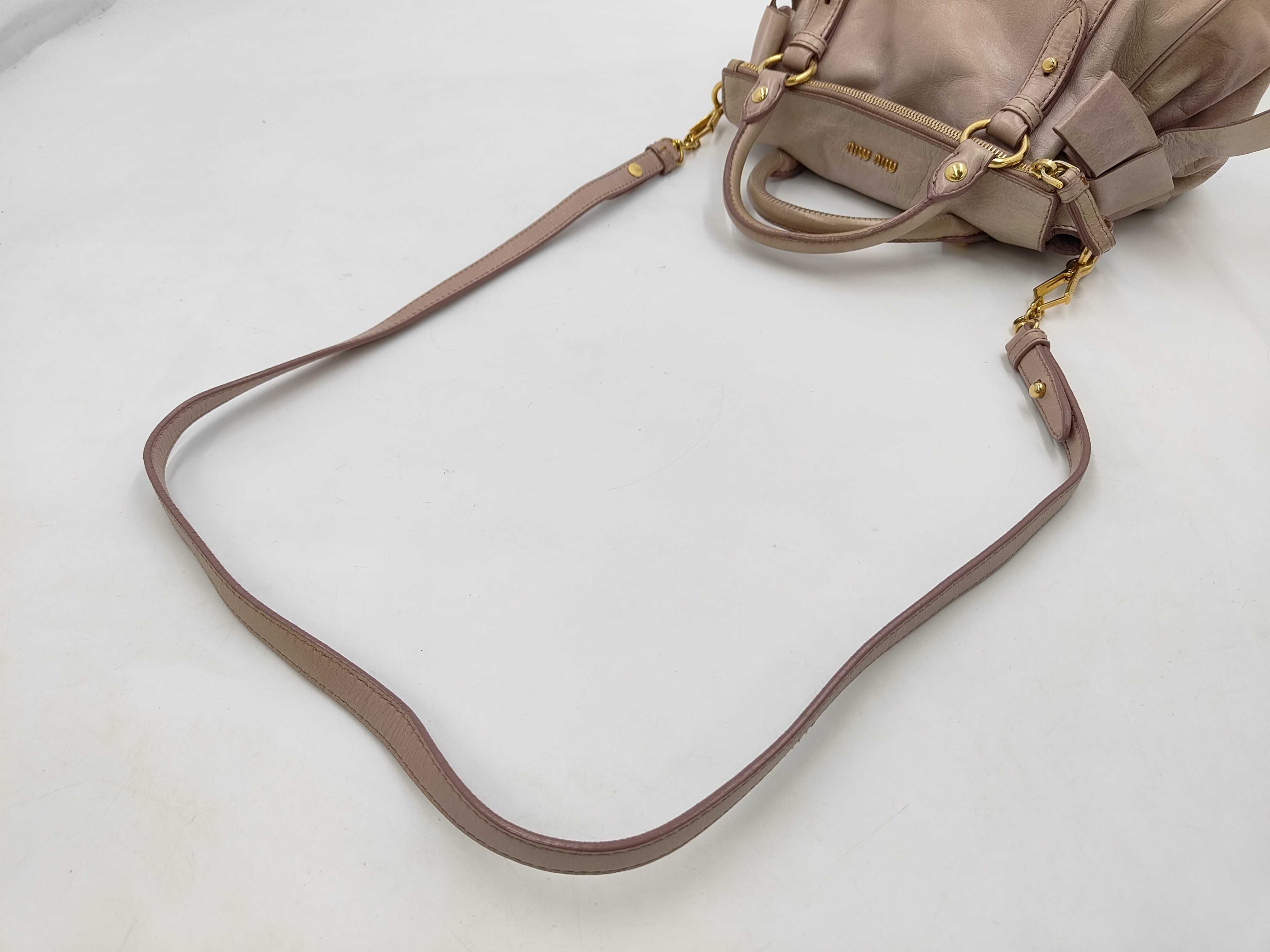 Leather 2-Way Bag RT0438 Pink Shoulder Handbag — view 10