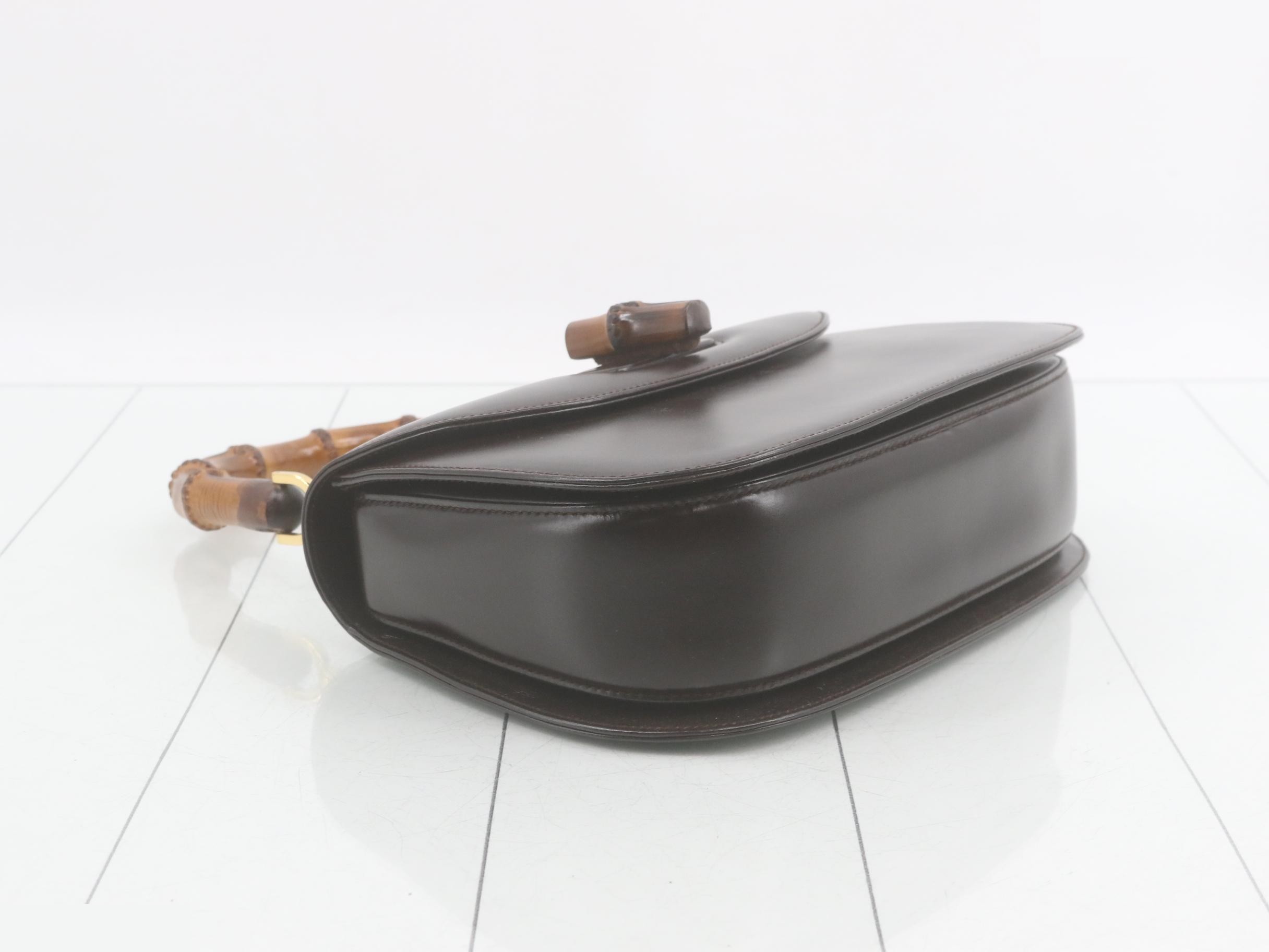 Bamboo handbag, calfskin, dark brown — view 5