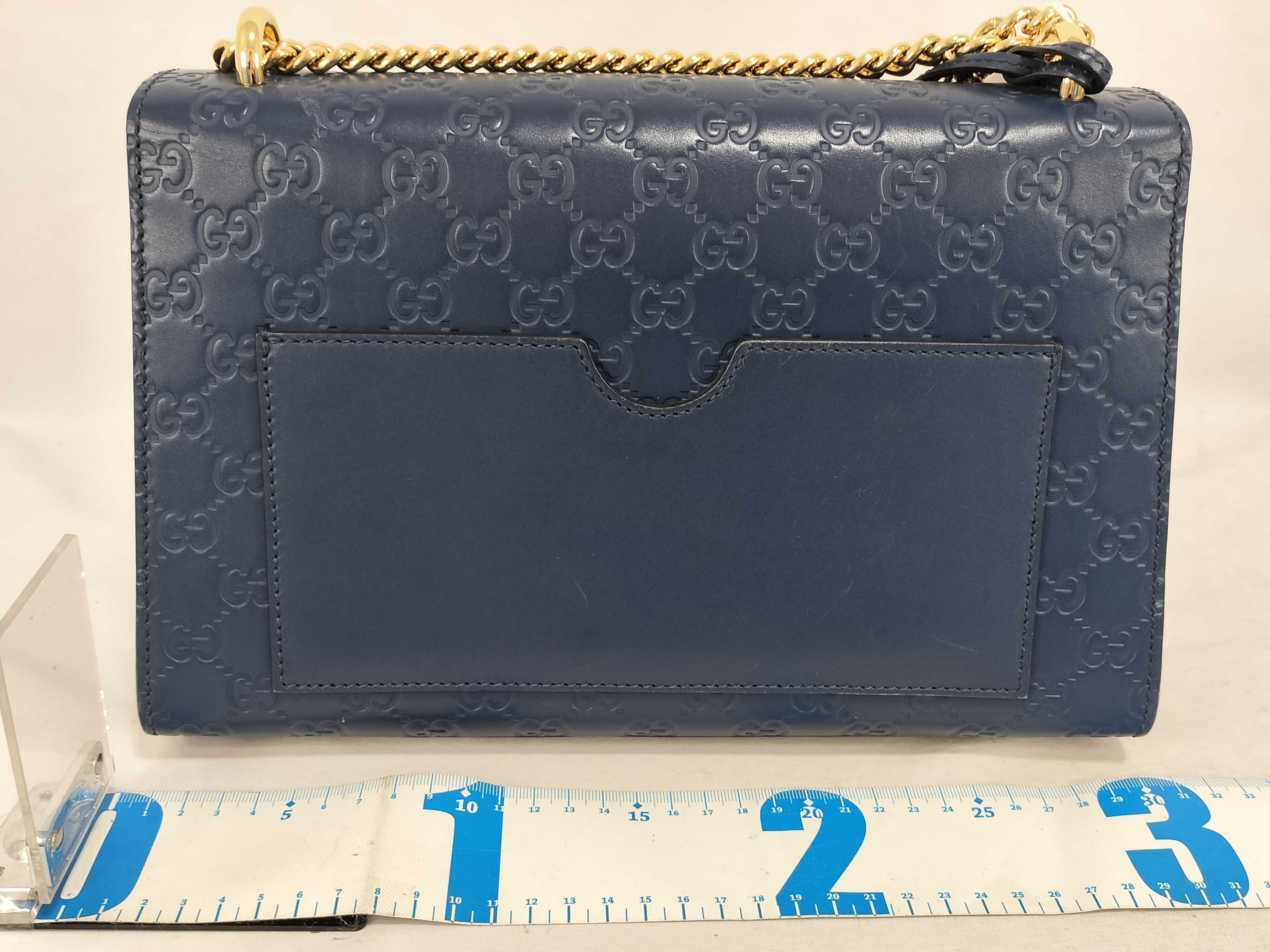 GG DU - Guccissima Padlock Leather Chain Shoulder Bag Blue 409486 Shoulder Bag — view 2