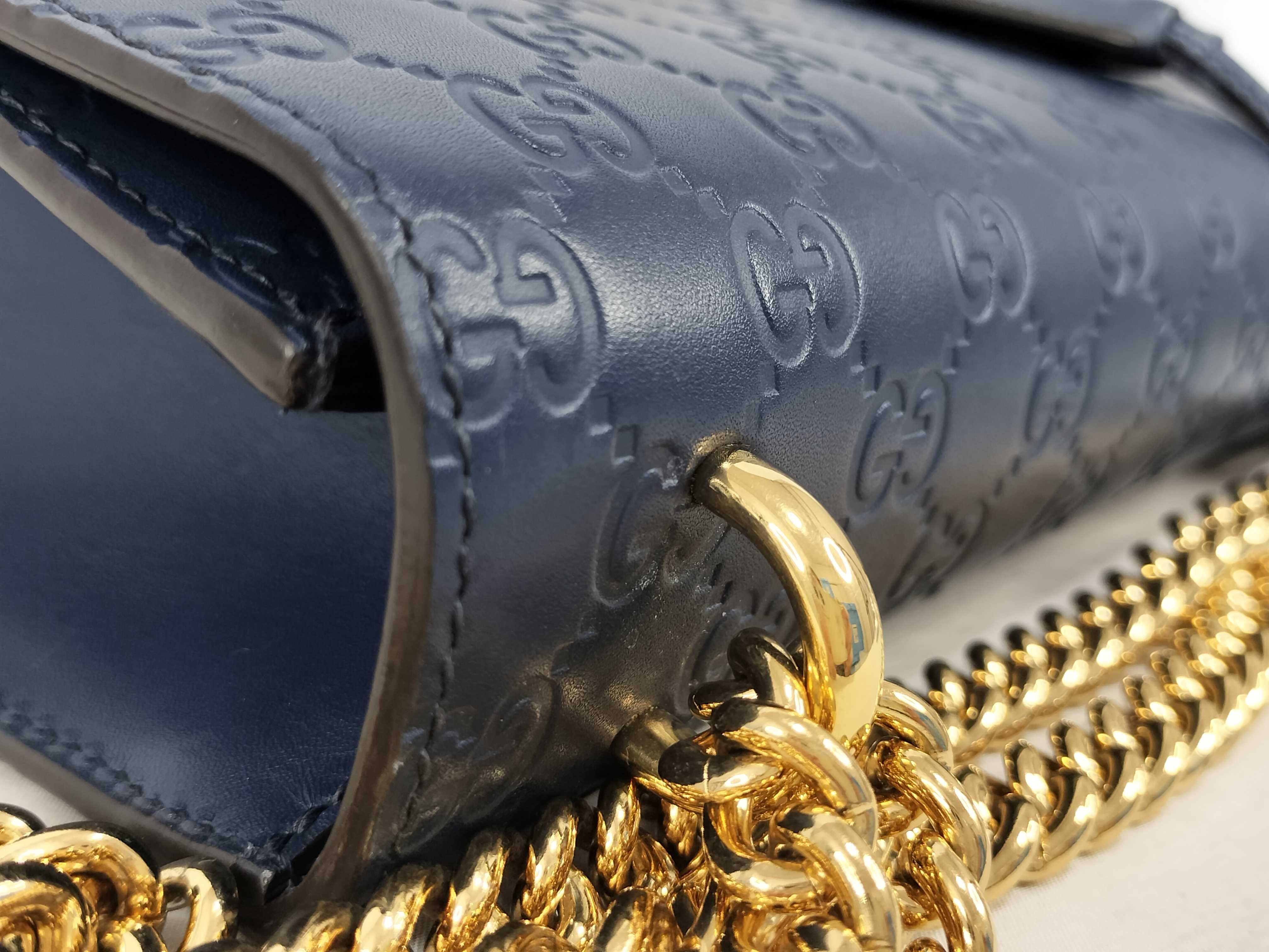 GG DU - Guccissima Padlock Leather Chain Shoulder Bag Blue 409486 Shoulder Bag — view 5